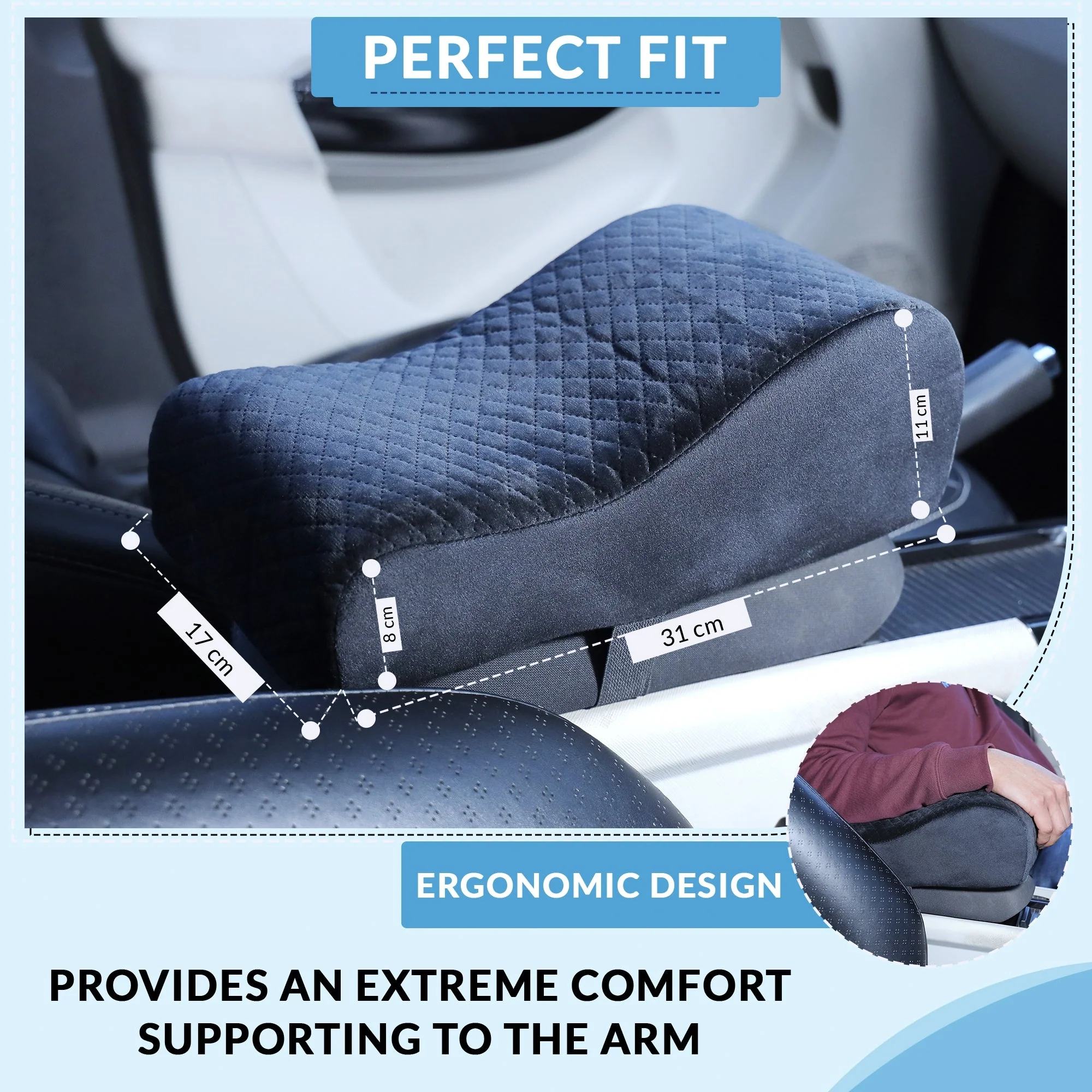 Neodrift 'ArmEase' Soft Elbow Support Cushion - Universal Car Armrest - Image 11