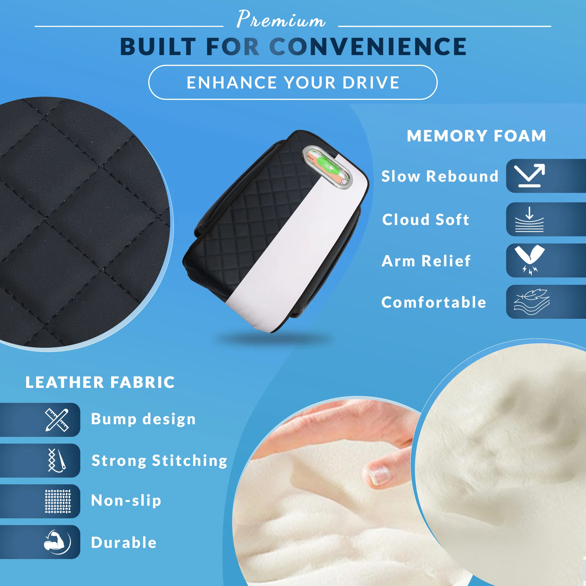 Neodrift 'ArmEase' Soft Elbow Support Cushion - Universal Car Armrest - Image 18