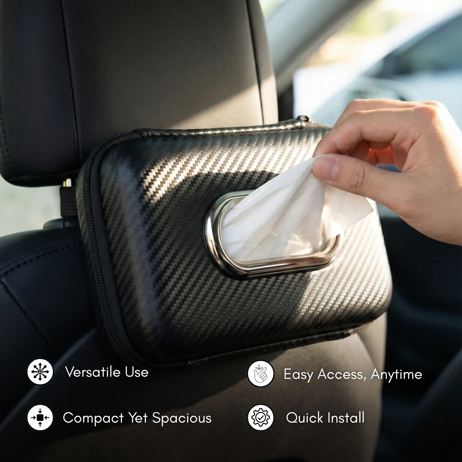 NEODRIFT ‘Tissue Master’ Car Tissue Box Holder with 100 Tissues - Image 19