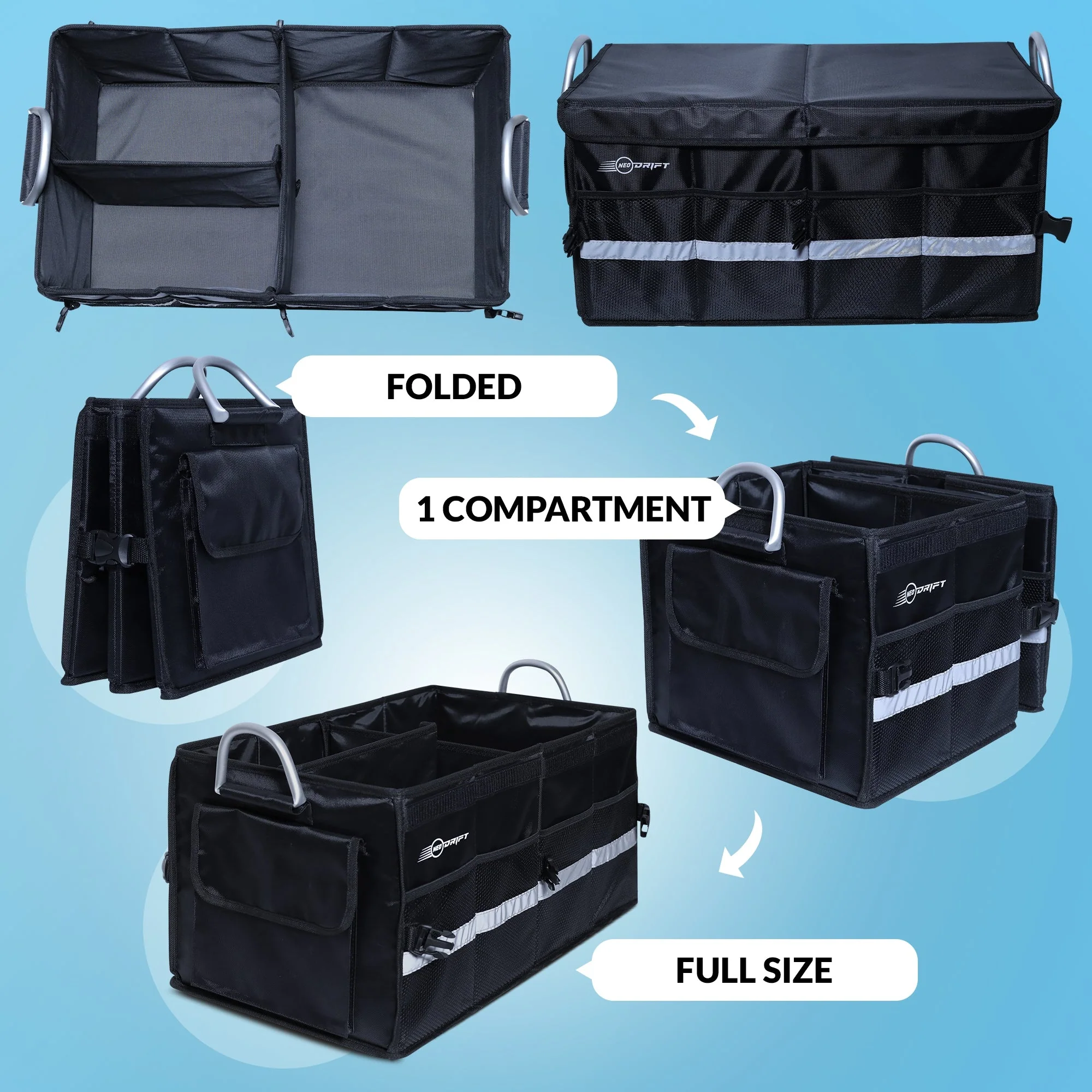 Neodrift 'Trunk Master' - Multi-Compartment Car Organizer for Garage, Sedan, SUV, Minivan - Image 14