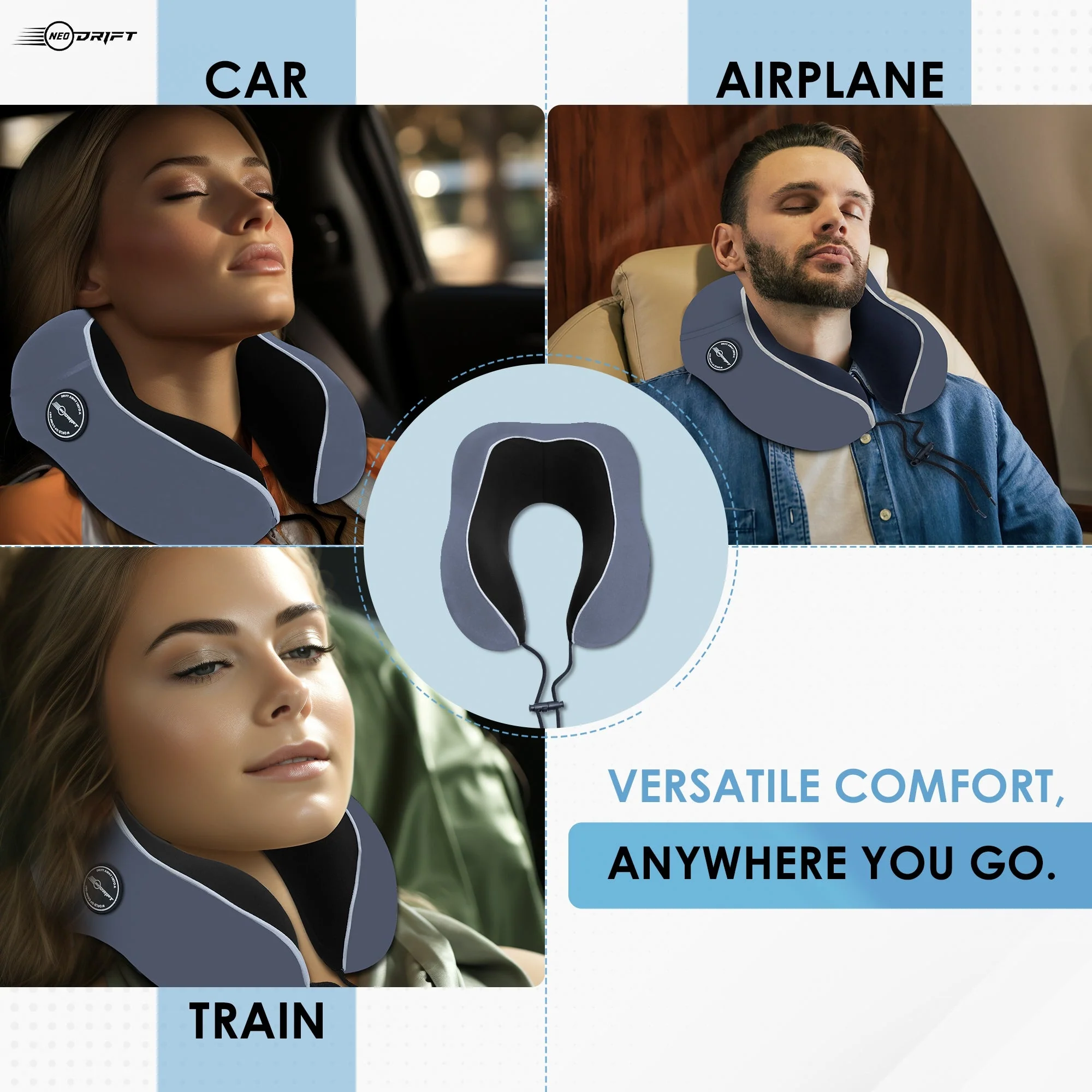 Neodrift Travel Pillow Cushions for Comfortable Sleep & Neck Support (Car, Plane) - Image 108