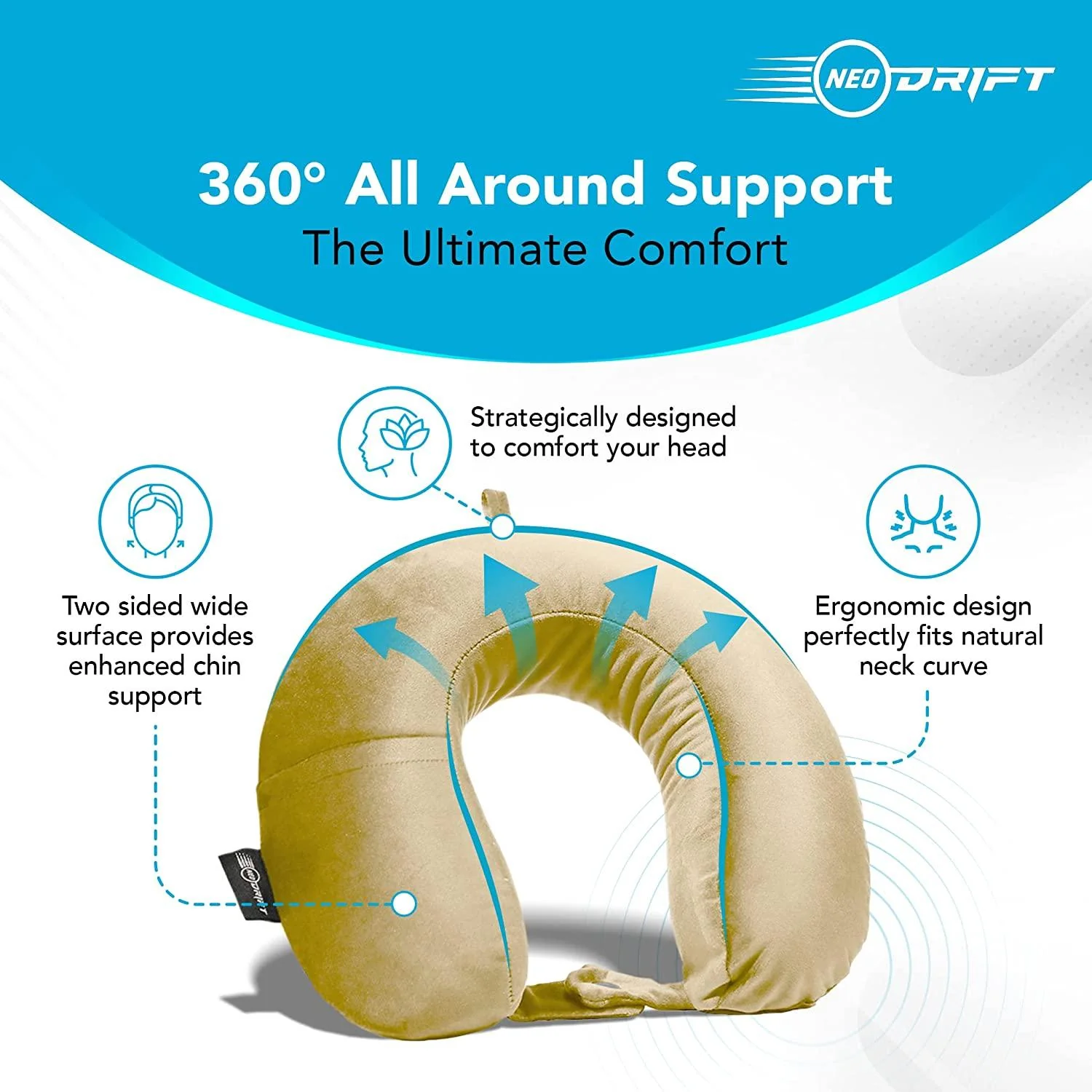 Neodrift Travel Pillow Cushions for Comfortable Sleep & Neck Support (Car, Plane) - Image 11