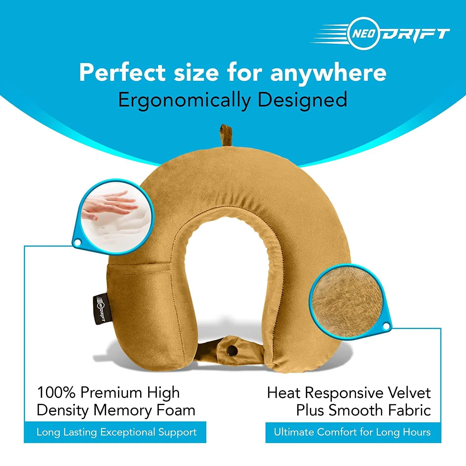 Neodrift Travel Pillow Cushions for Comfortable Sleep & Neck Support (Car, Plane) - Image 16