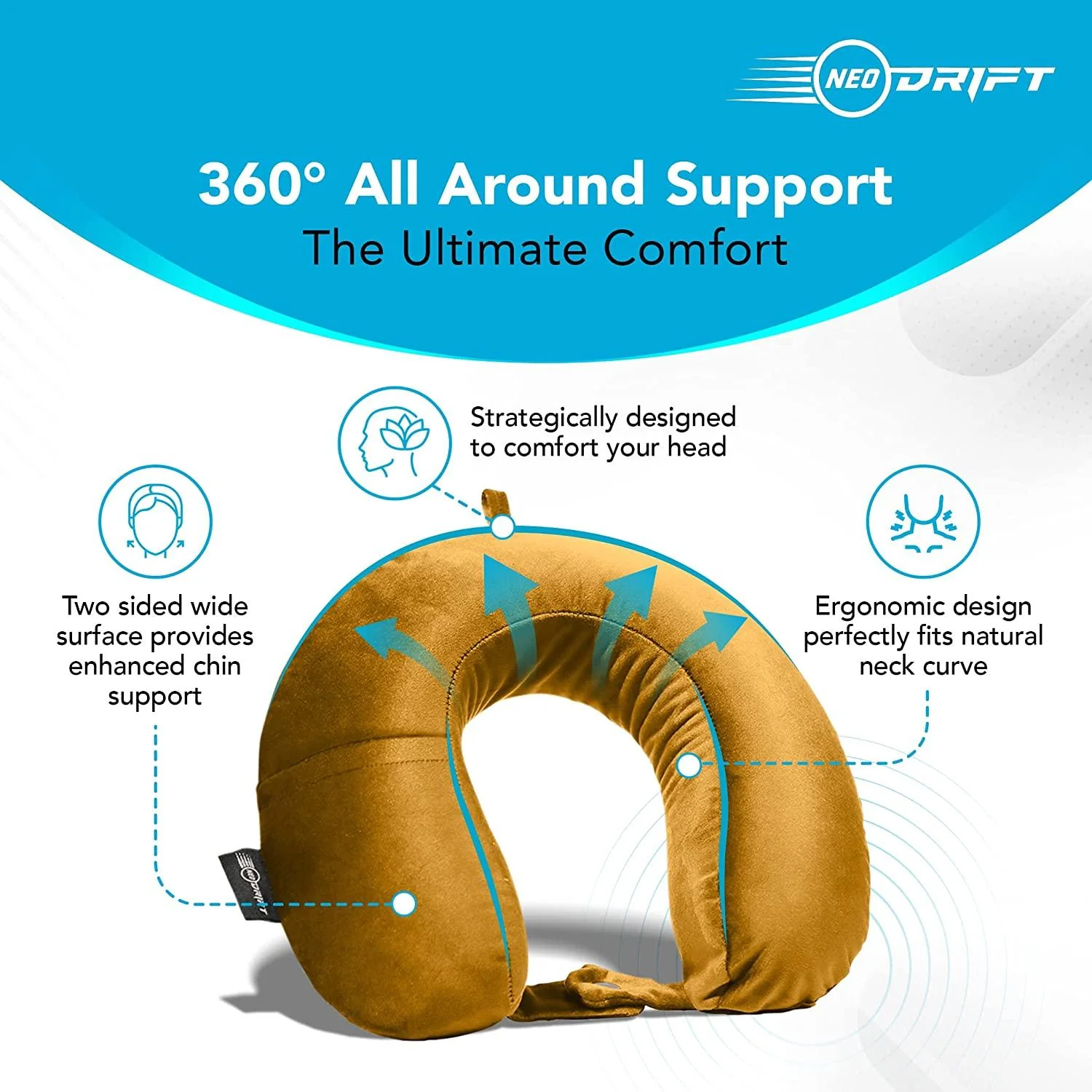 Neodrift Travel Pillow Cushions for Comfortable Sleep & Neck Support (Car, Plane) - Image 22