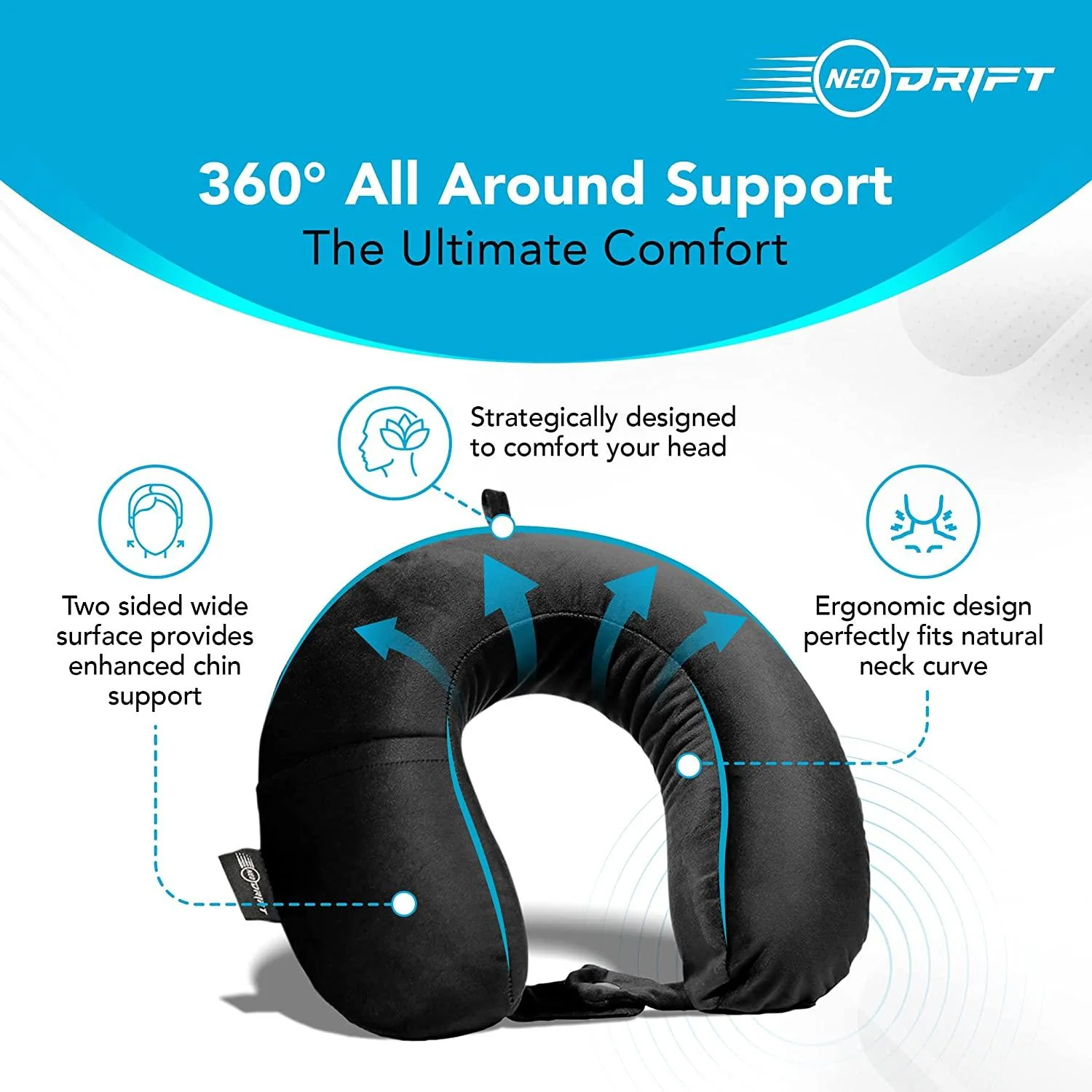Neodrift Travel Pillow Cushions for Comfortable Sleep & Neck Support (Car, Plane) - Image 25