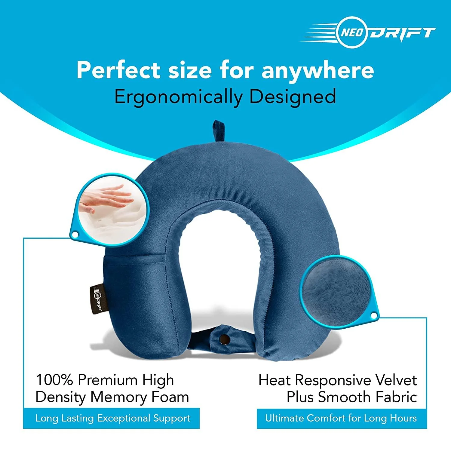 Neodrift Travel Pillow Cushions for Comfortable Sleep & Neck Support (Car, Plane) - Image 28