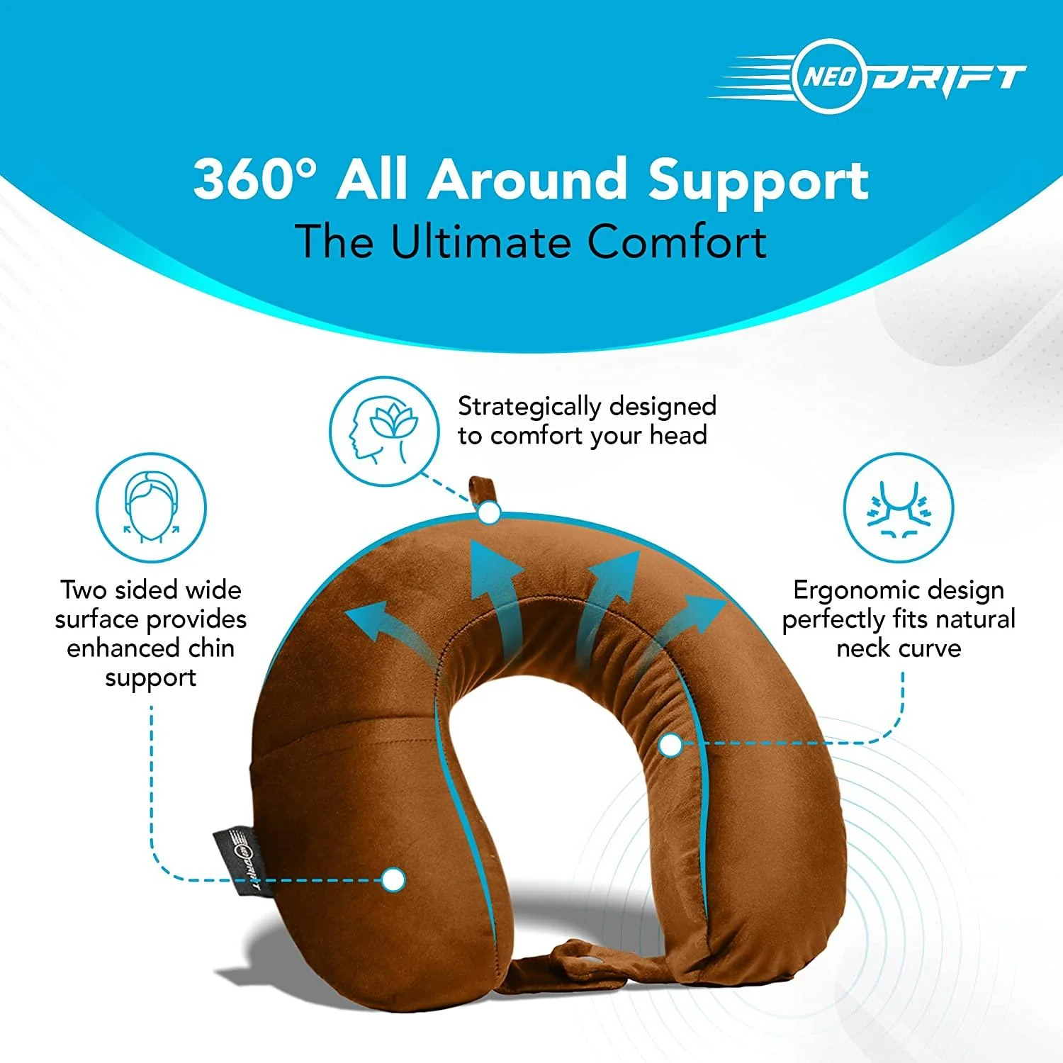 Neodrift Travel Pillow Cushions for Comfortable Sleep & Neck Support (Car, Plane) - Image 39