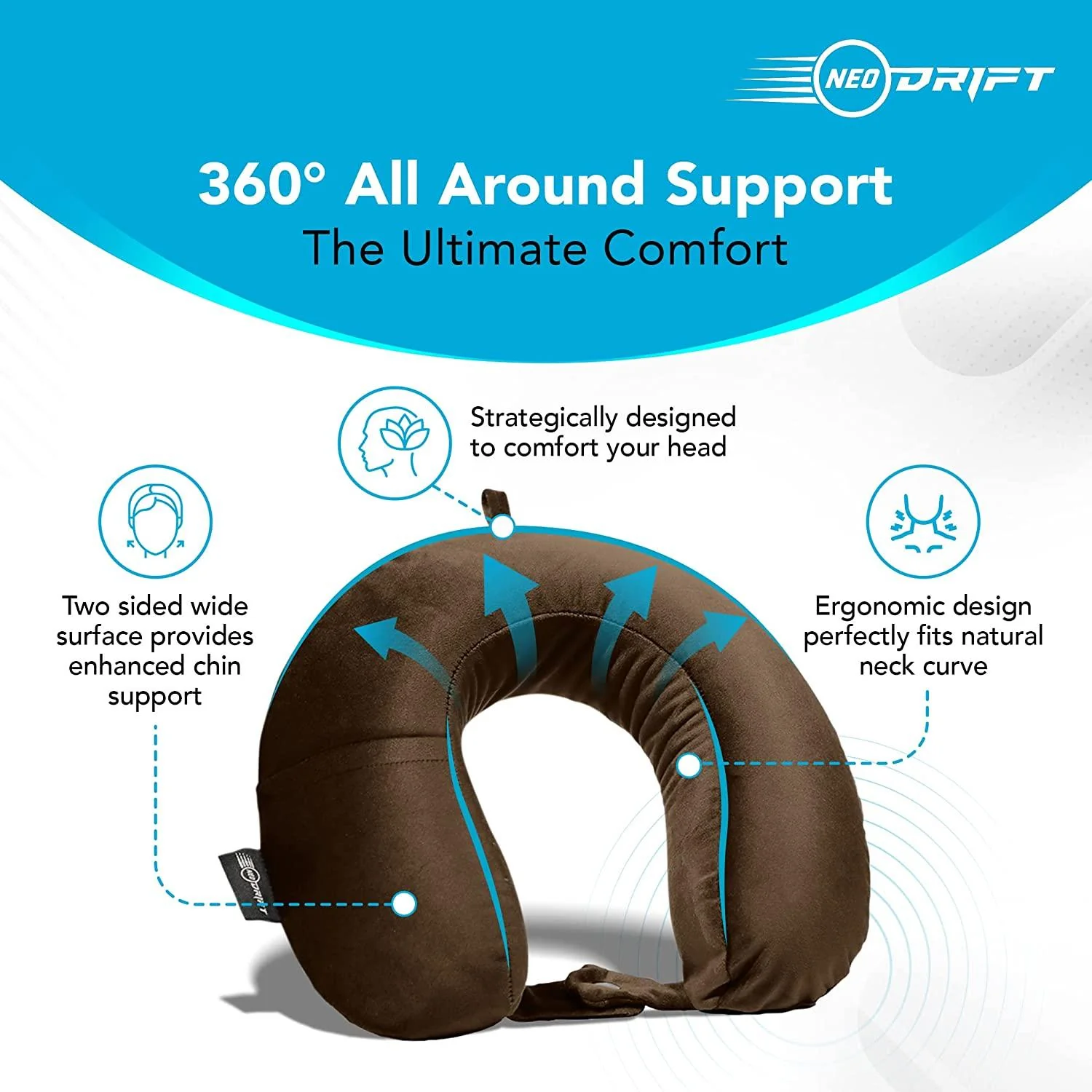 Neodrift Travel Pillow Cushions for Comfortable Sleep & Neck Support (Car, Plane) - Image 43