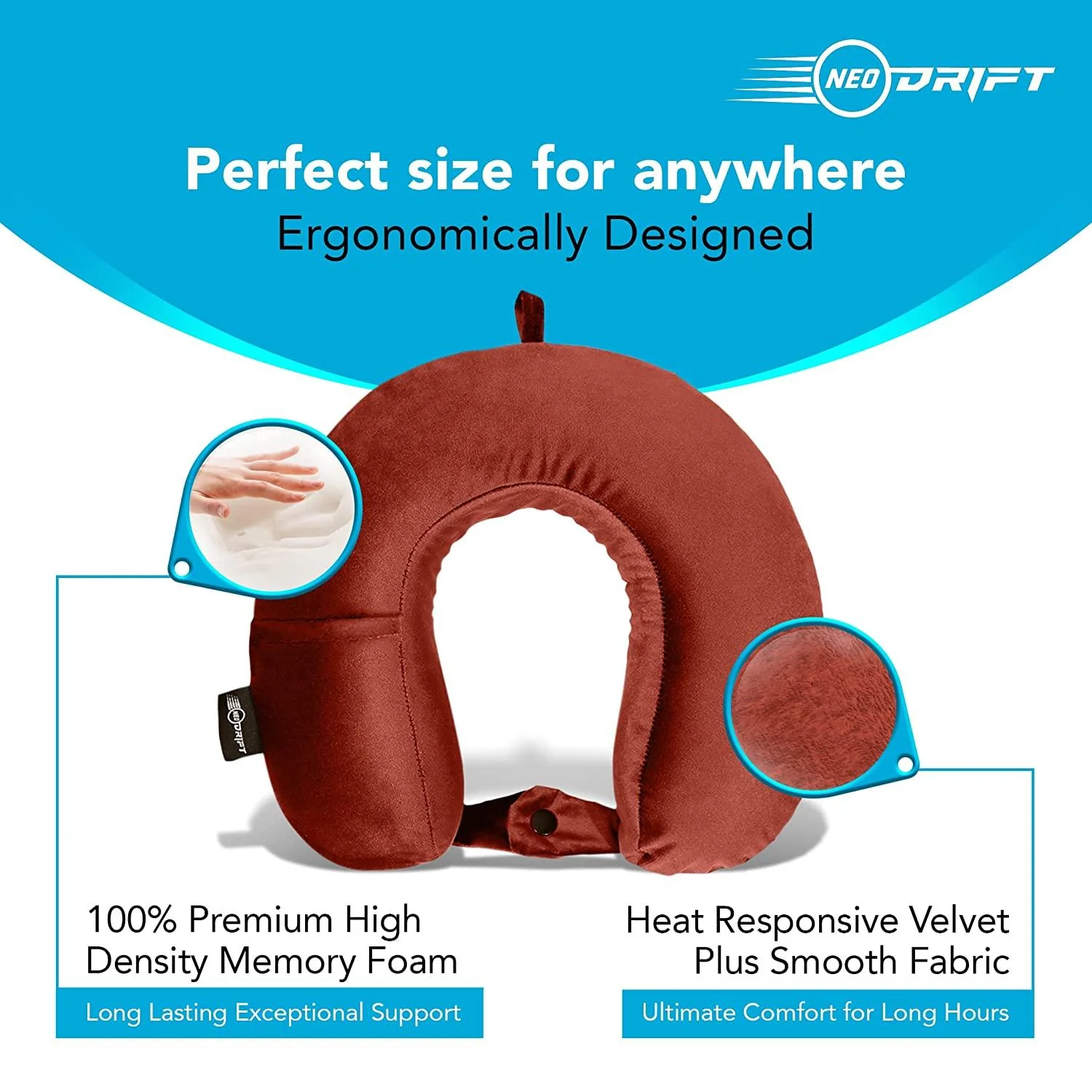 Neodrift Travel Pillow Cushions for Comfortable Sleep & Neck Support (Car, Plane) - Image 50