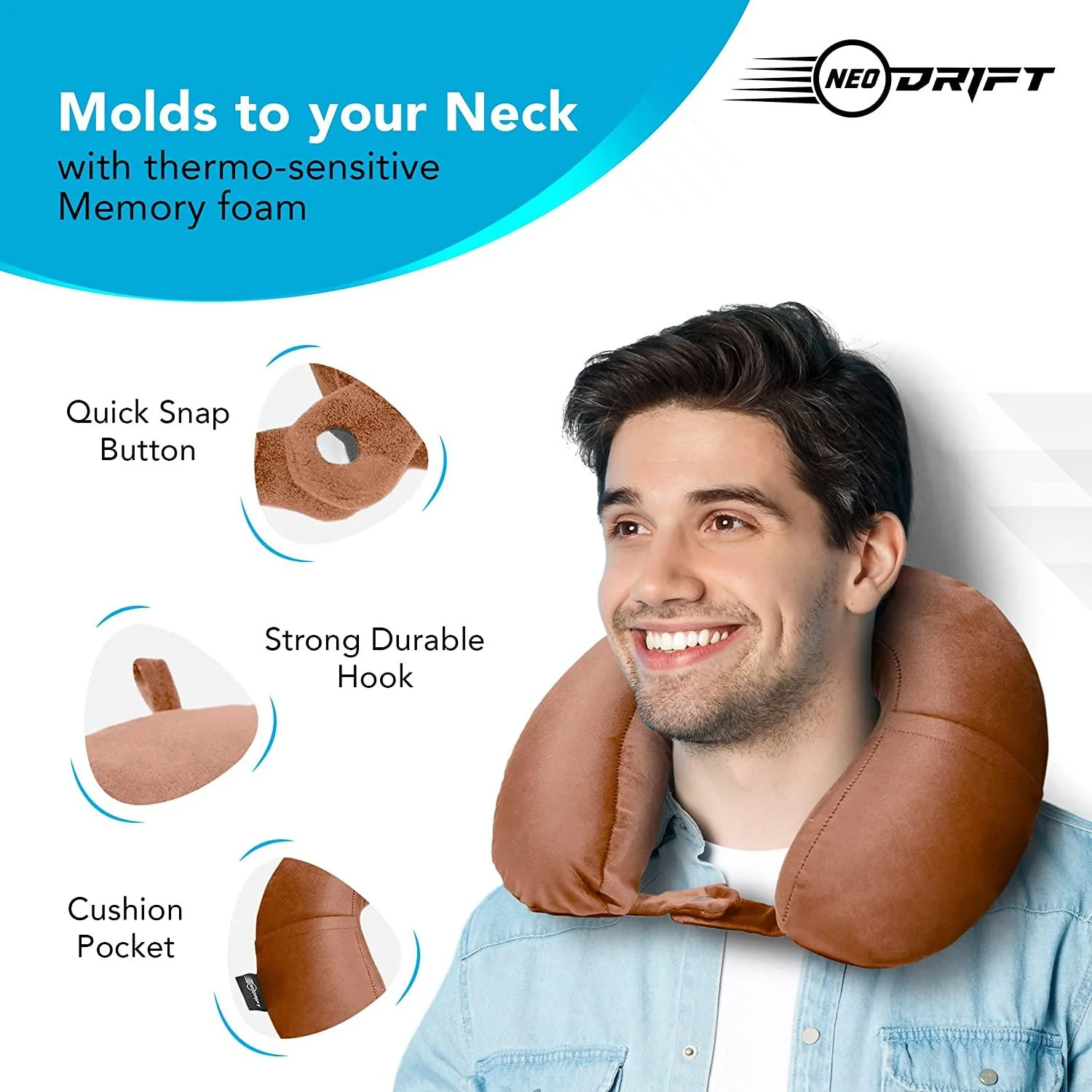 Neodrift Travel Pillow Cushions for Comfortable Sleep & Neck Support (Car, Plane) - Image 58