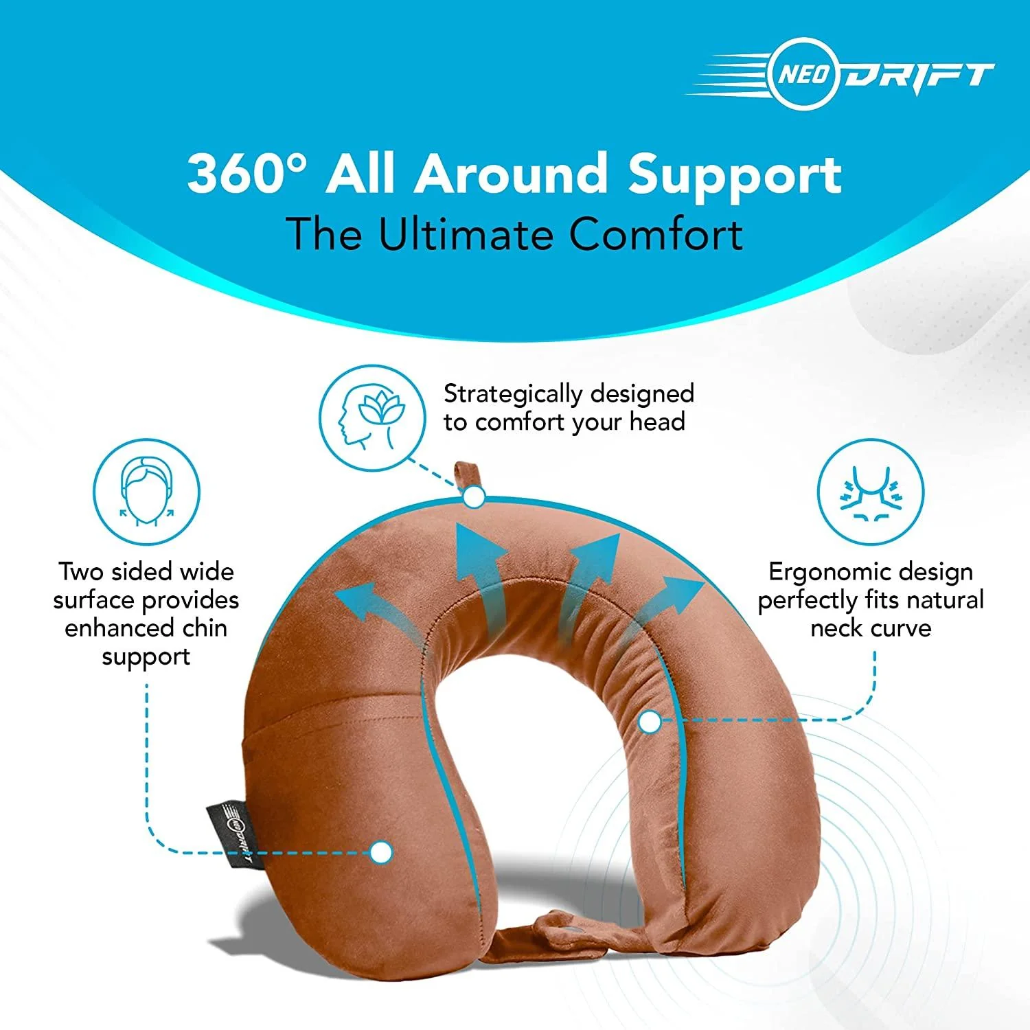 Neodrift Travel Pillow Cushions for Comfortable Sleep & Neck Support (Car, Plane) - Image 59