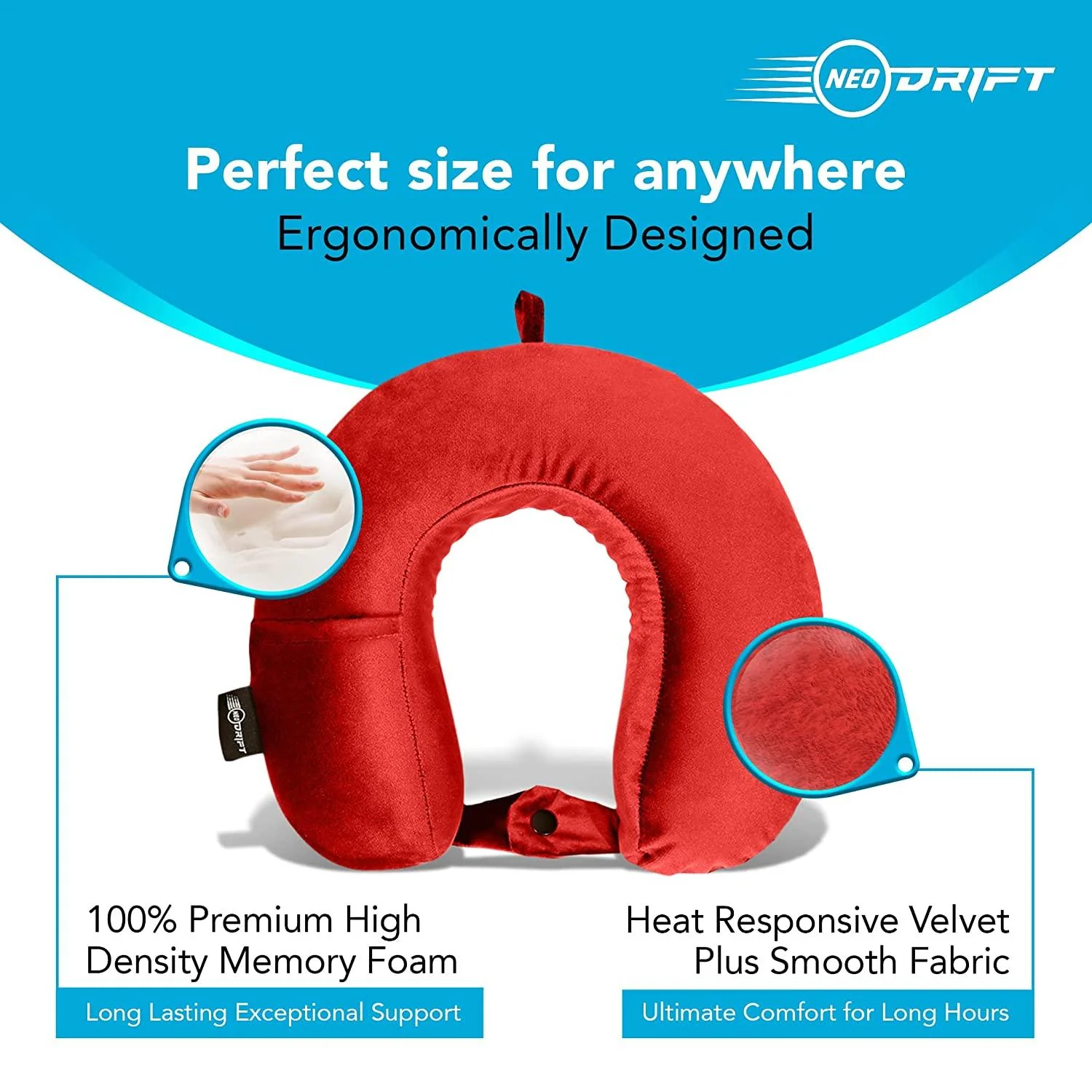 Neodrift Travel Pillow Cushions for Comfortable Sleep & Neck Support (Car, Plane) - Image 63