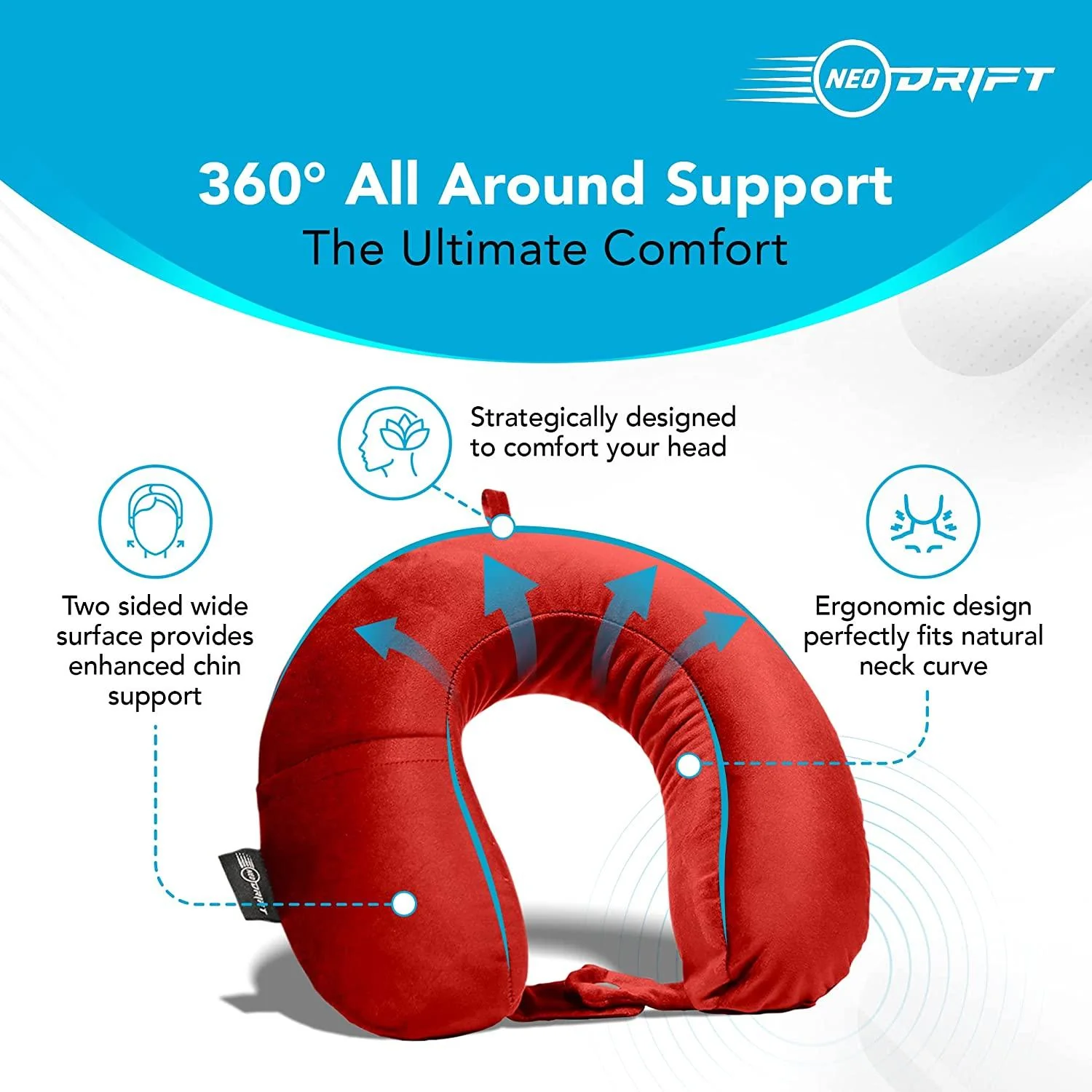Neodrift Travel Pillow Cushions for Comfortable Sleep & Neck Support (Car, Plane) - Image 65