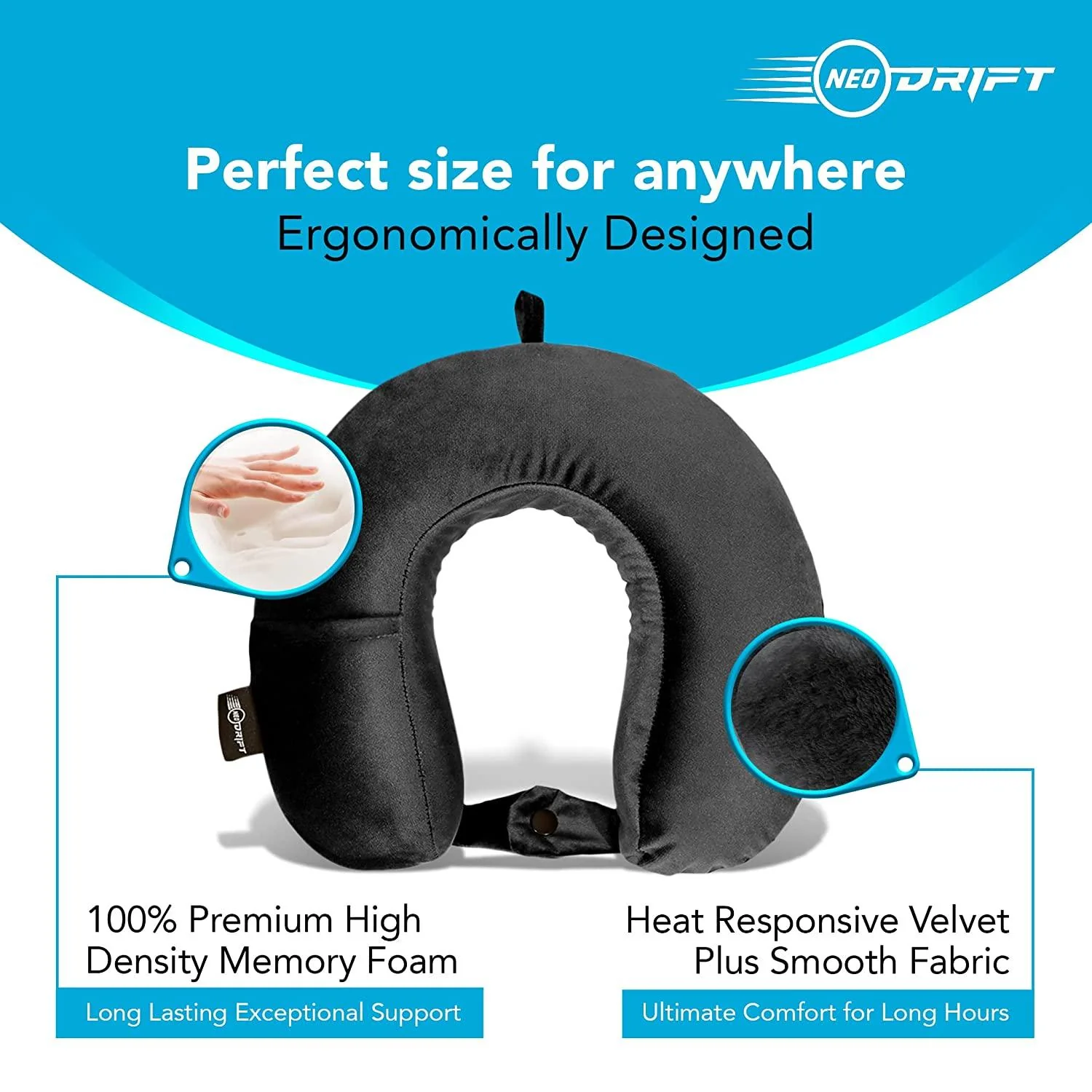 Neodrift Travel Pillow Cushions for Comfortable Sleep & Neck Support (Car, Plane) - Image 7