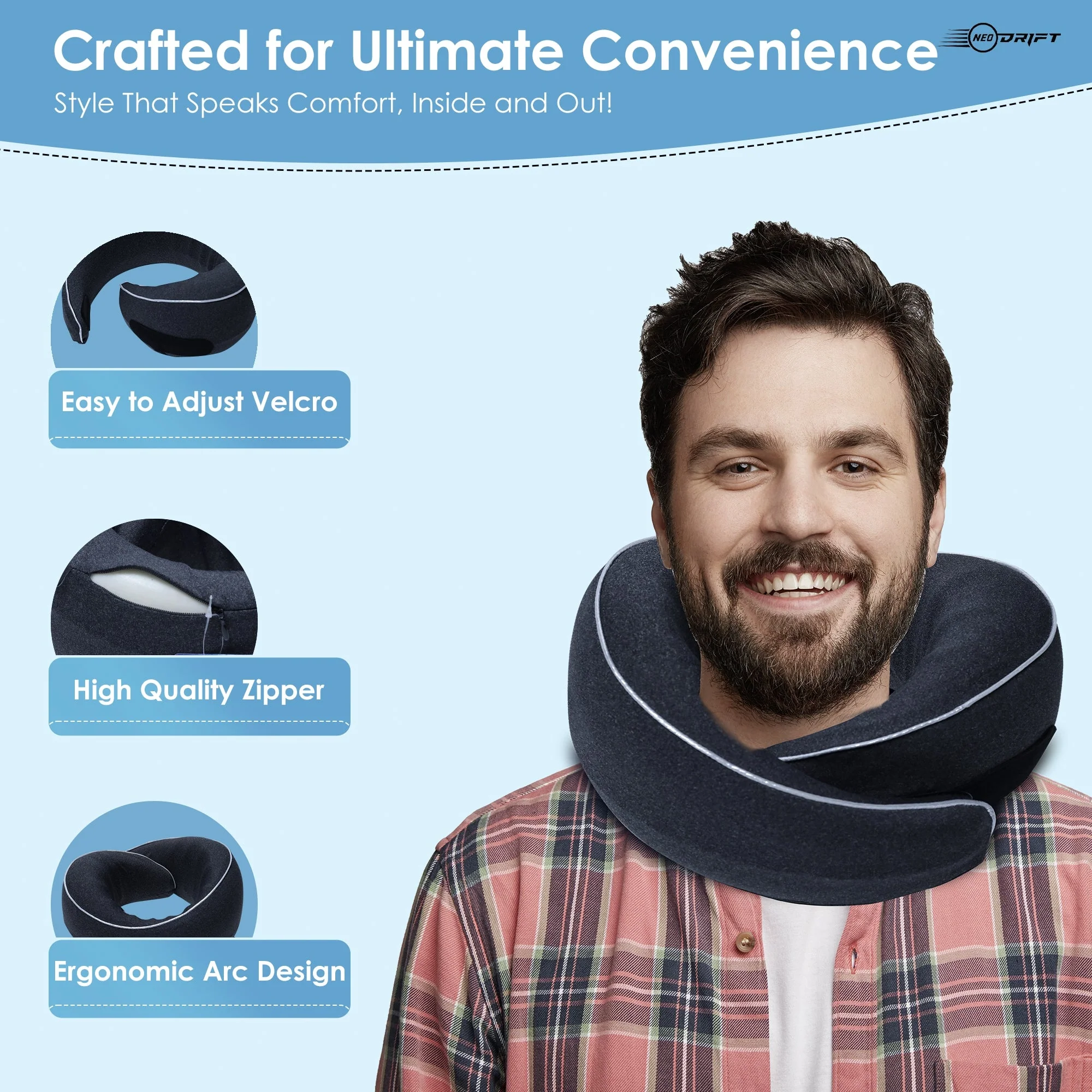 Neodrift Travel Pillow Cushions for Comfortable Sleep & Neck Support (Car, Plane) - Image 82