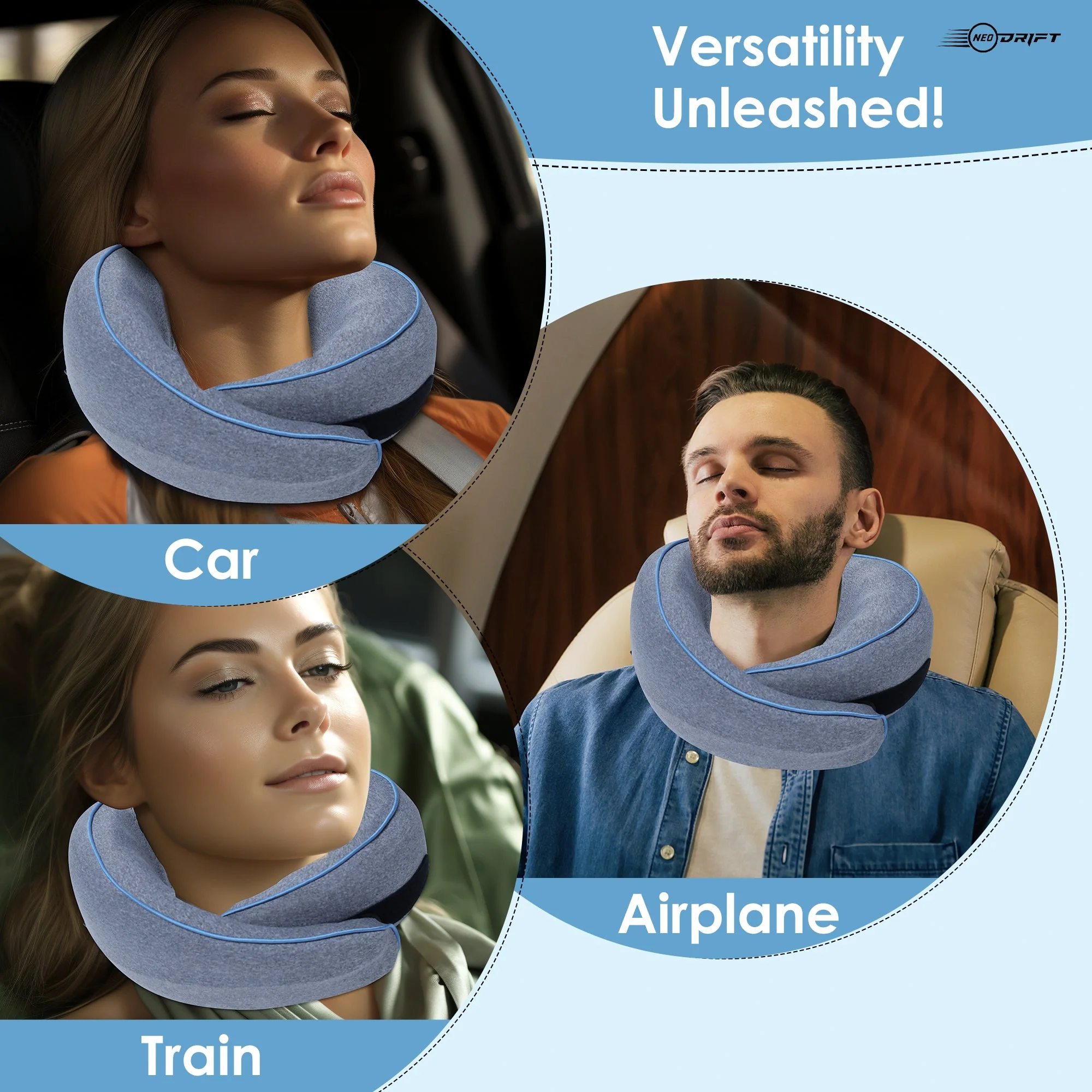 Neodrift Travel Pillow Cushions for Comfortable Sleep & Neck Support (Car, Plane) - Image 88