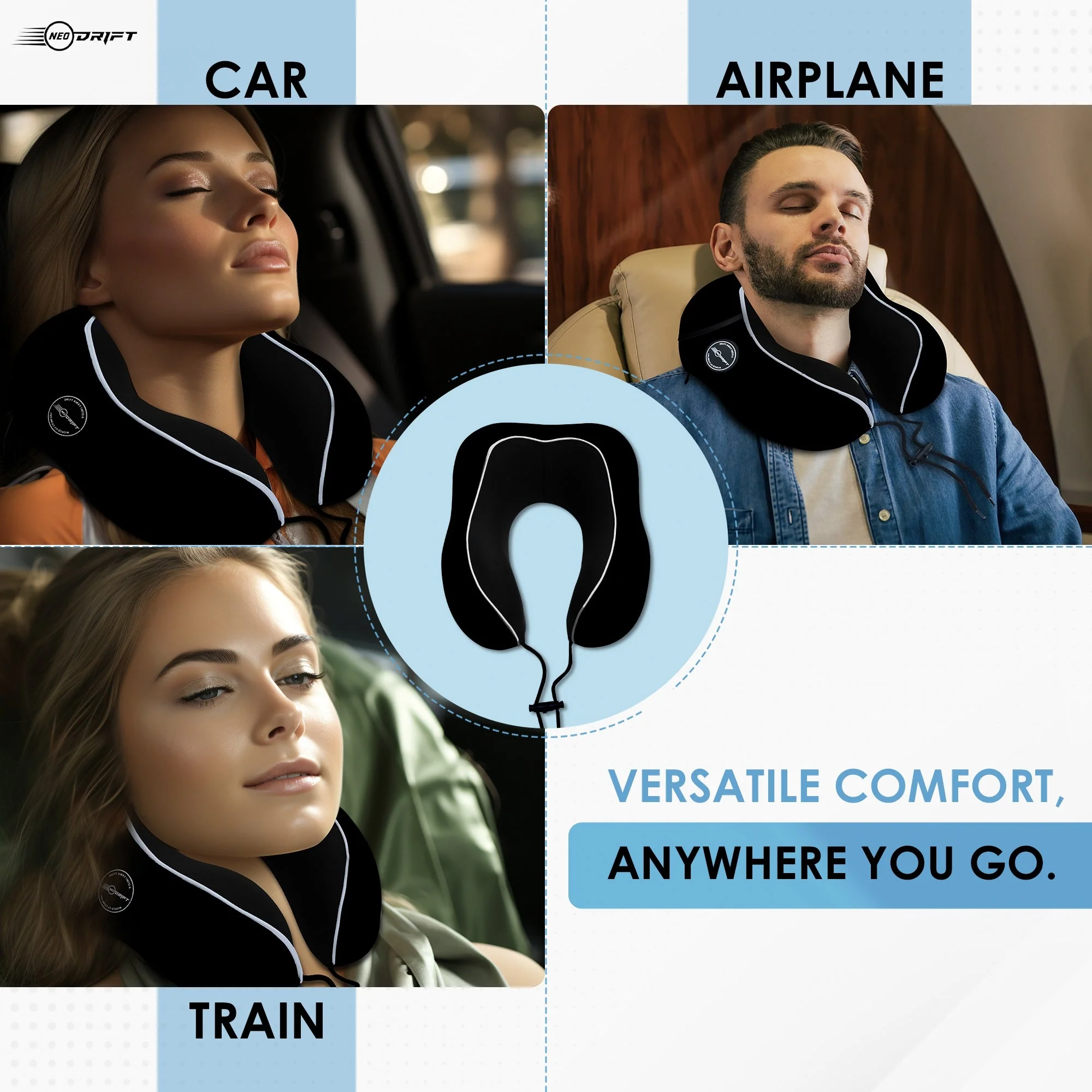 Neodrift Travel Pillow Cushions for Comfortable Sleep & Neck Support (Car, Plane) - Image 93