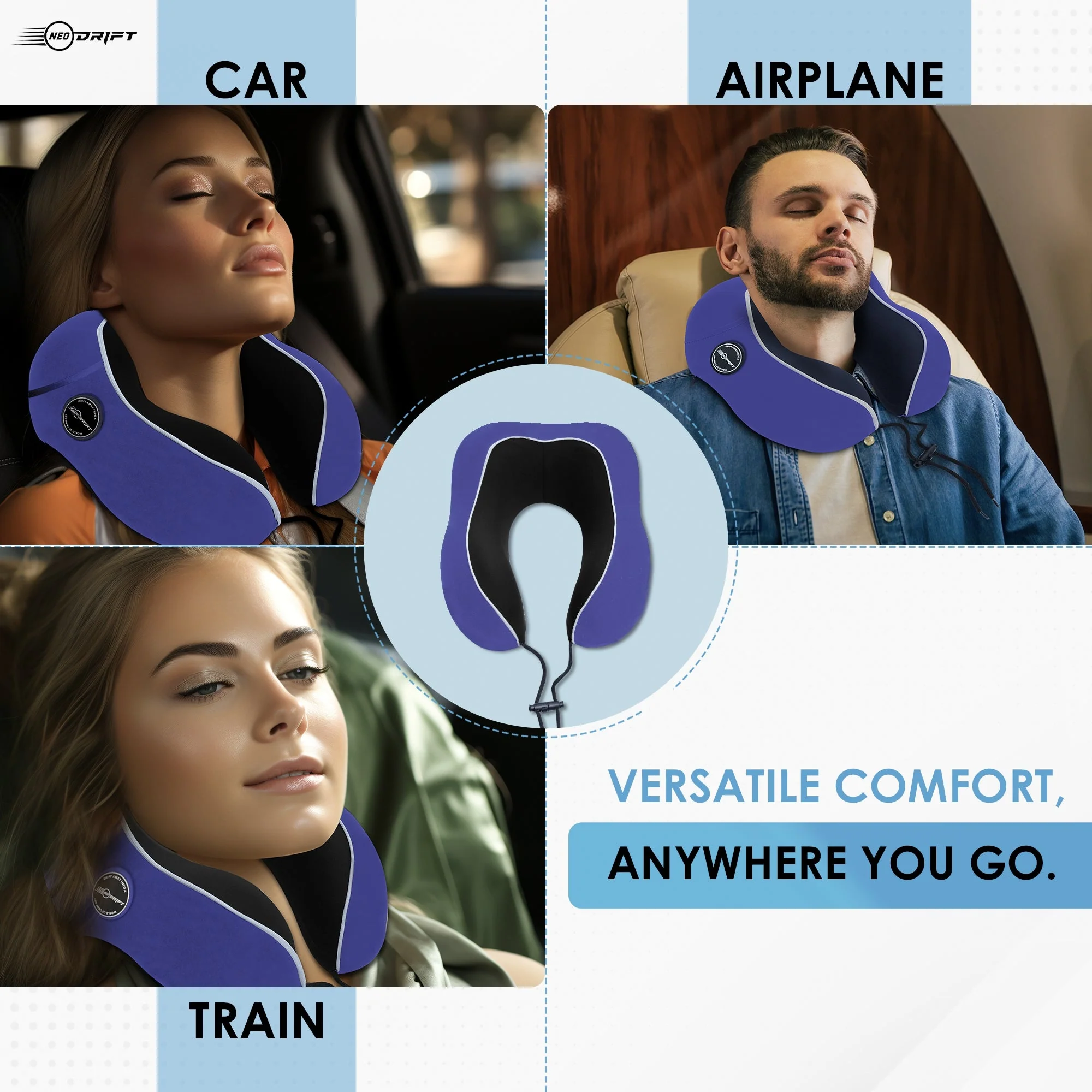 Neodrift Travel Pillow Cushions for Comfortable Sleep & Neck Support (Car, Plane) - Image 98