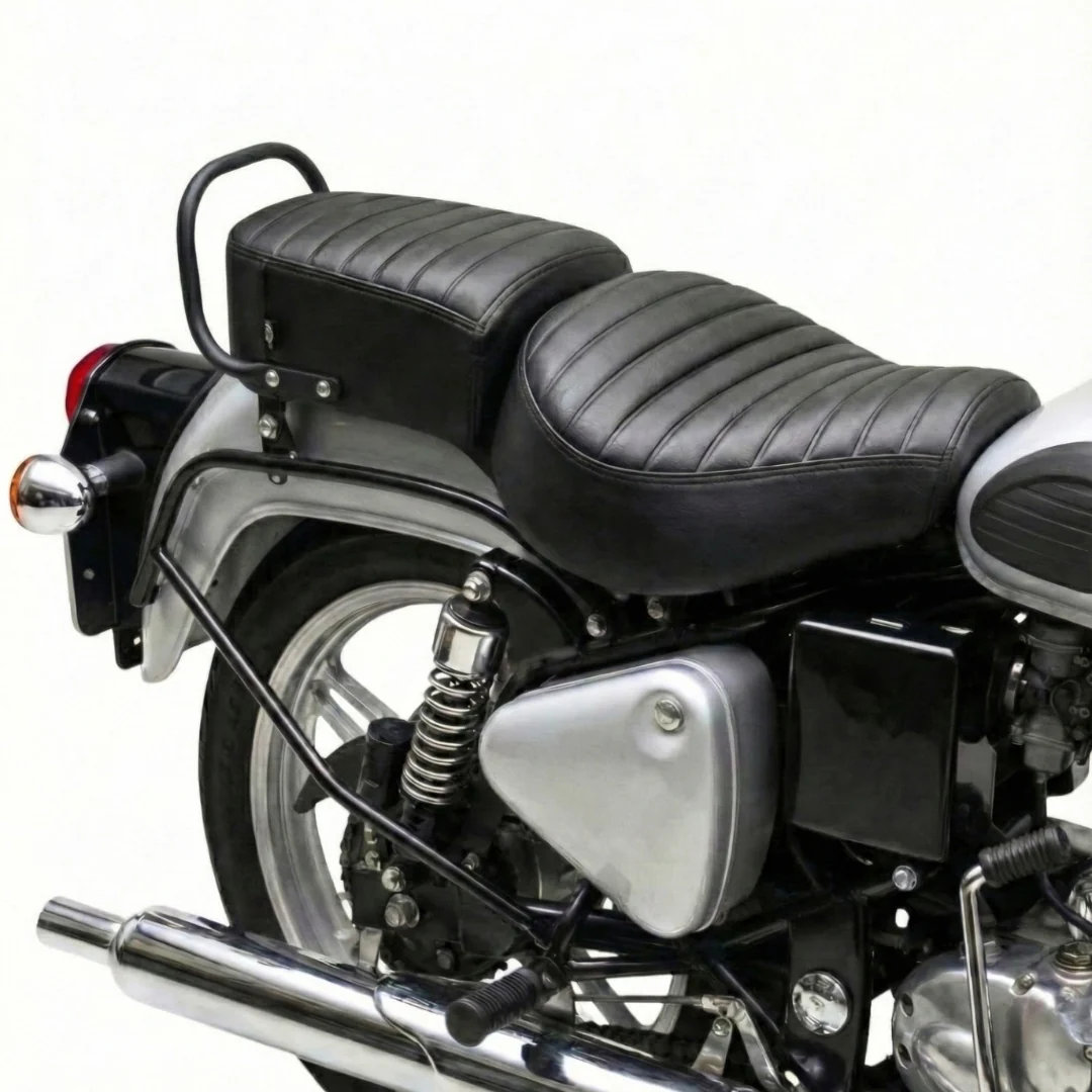 Neodrift Bike Seat Cover For Royal Enfield | Anti-Slip & Shock-Absorbing Design | Water-Resistant | Strip Cushioning | Easy Fit | Saka Art Leather - Image 7