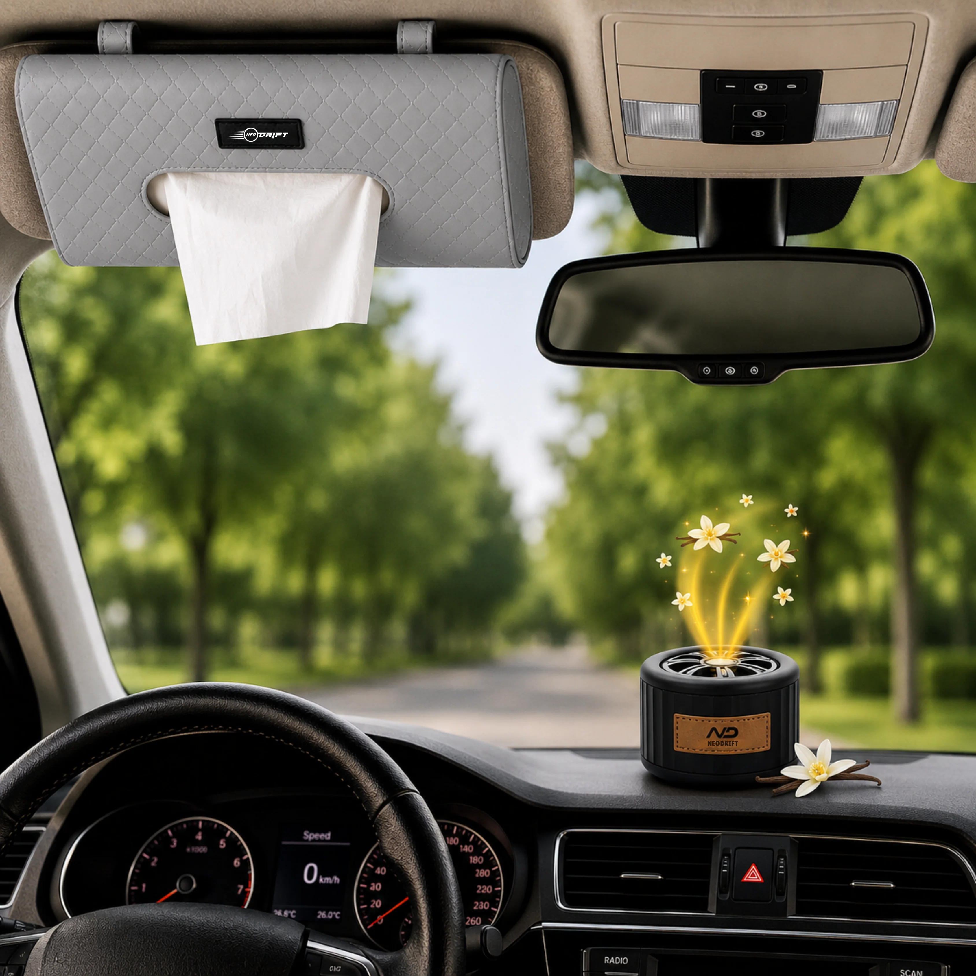 Neodrift Car Air Freshener & Sun Visor Tissue Holder Combo - Image 2