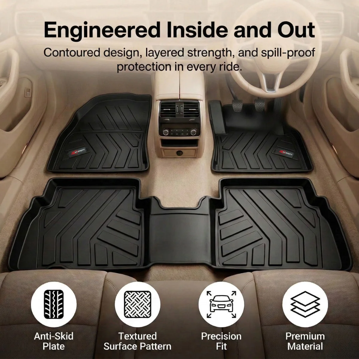 Neodrift - DriftLiner 5D Car Floor Mats for Hyundai Creta - Regular (Set of 4) - Image 4