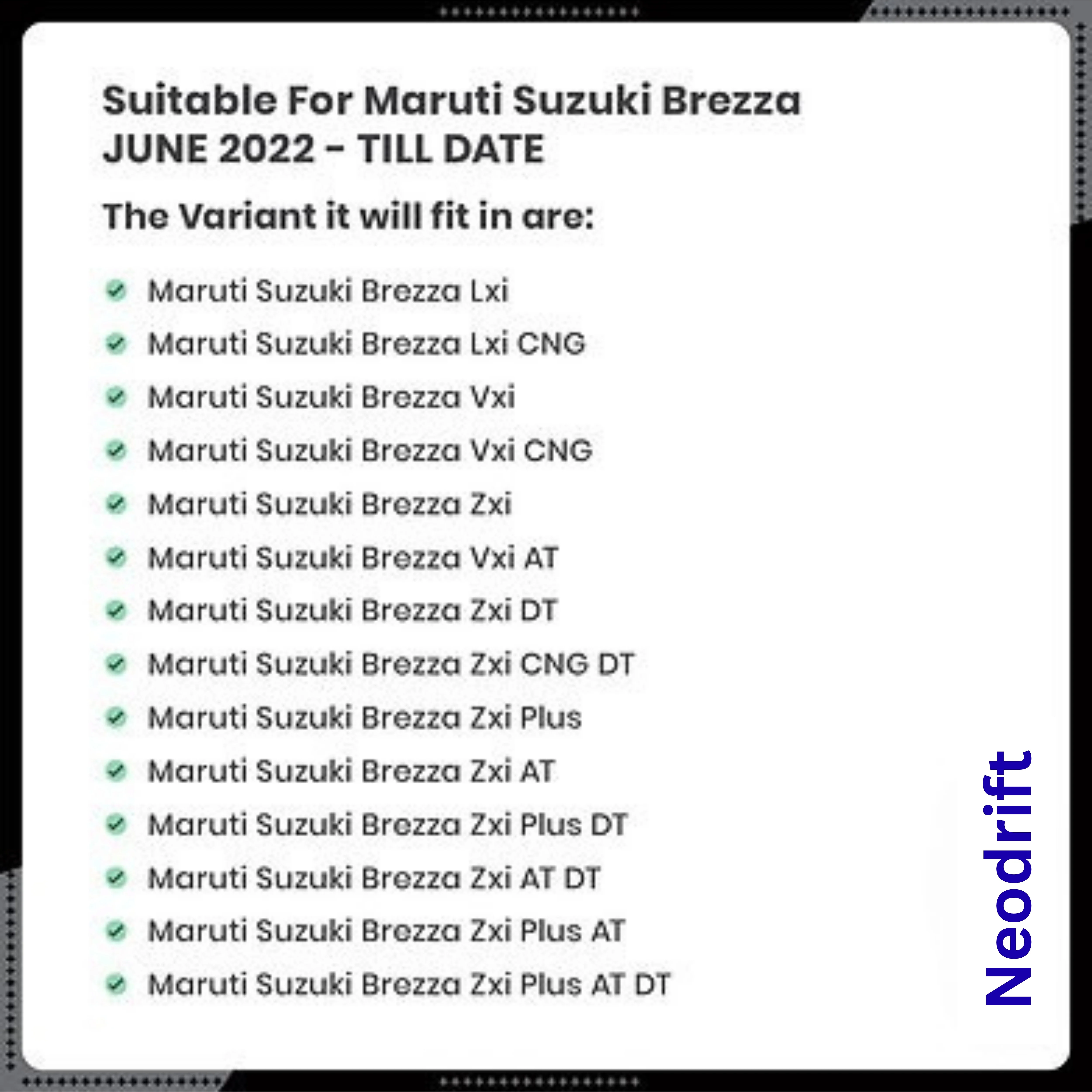 Neodrift - DriftLiner 5D Car Floor Mats for Maruti Suzuki Brezza - Regular (Set of 4) - Image 8
