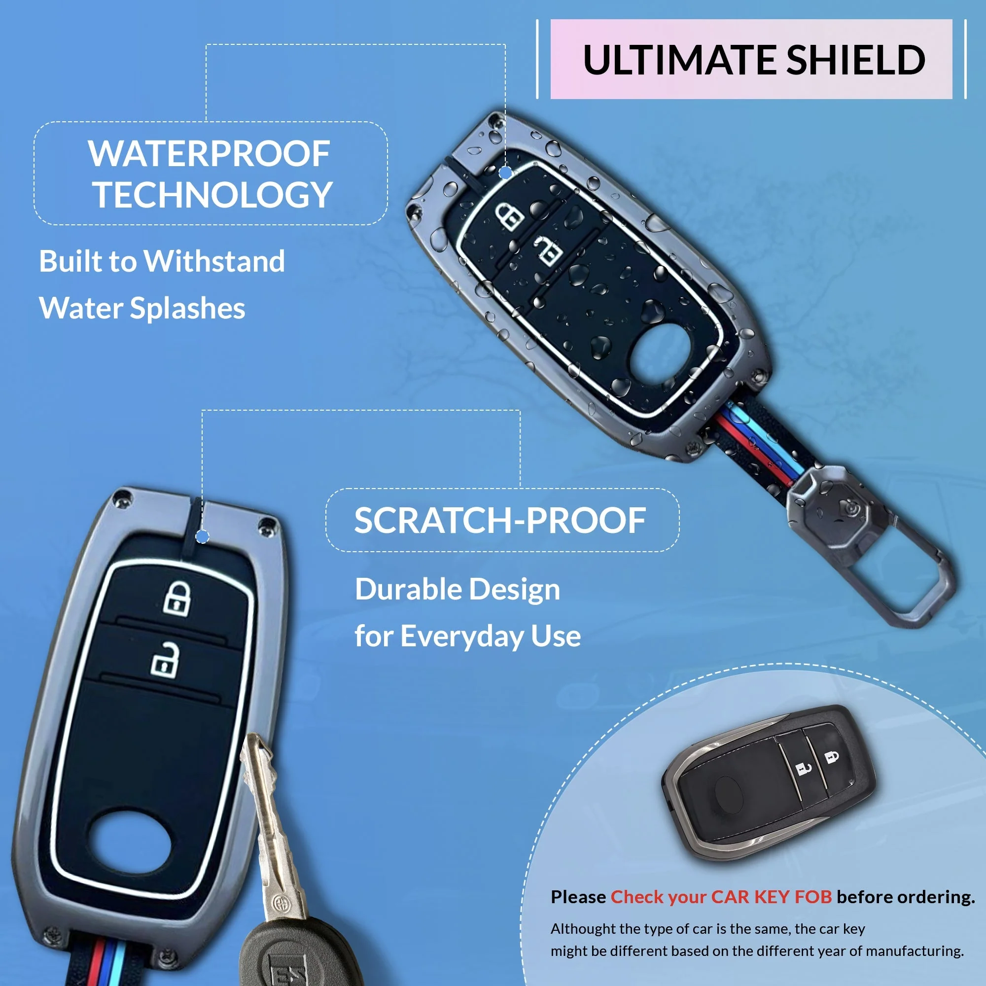 Neodrift 'KeyShield' Key Cover for Toyota Fortuner - Image 3