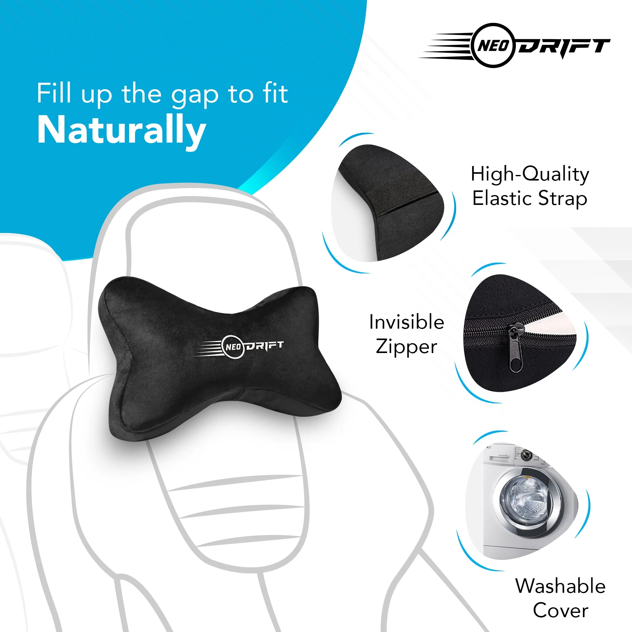 Neodrift Neck Cushions for Neck Support in Car/Office Seat - Image 106