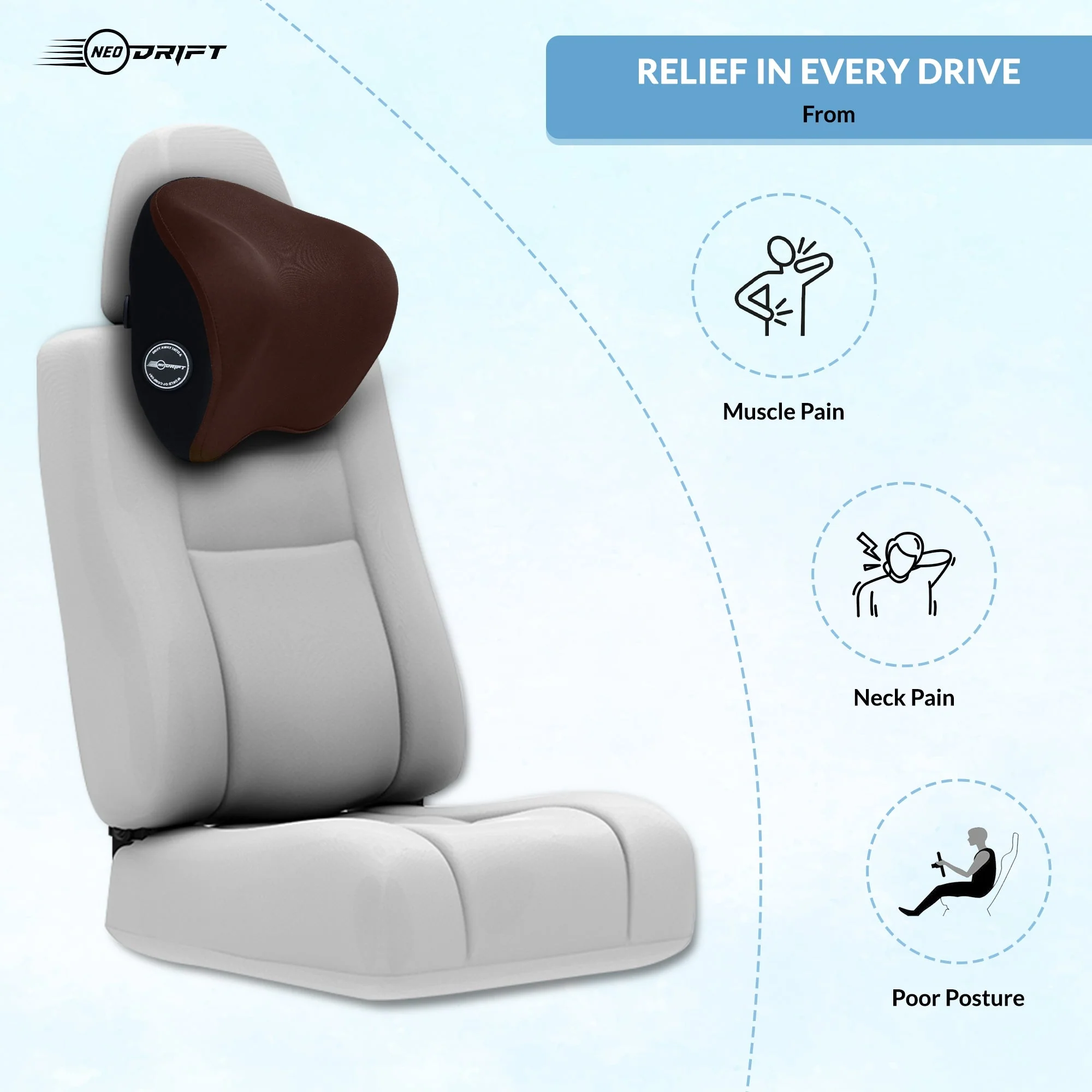Neodrift Neck Cushions for Neck Support in Car/Office Seat - Image 17