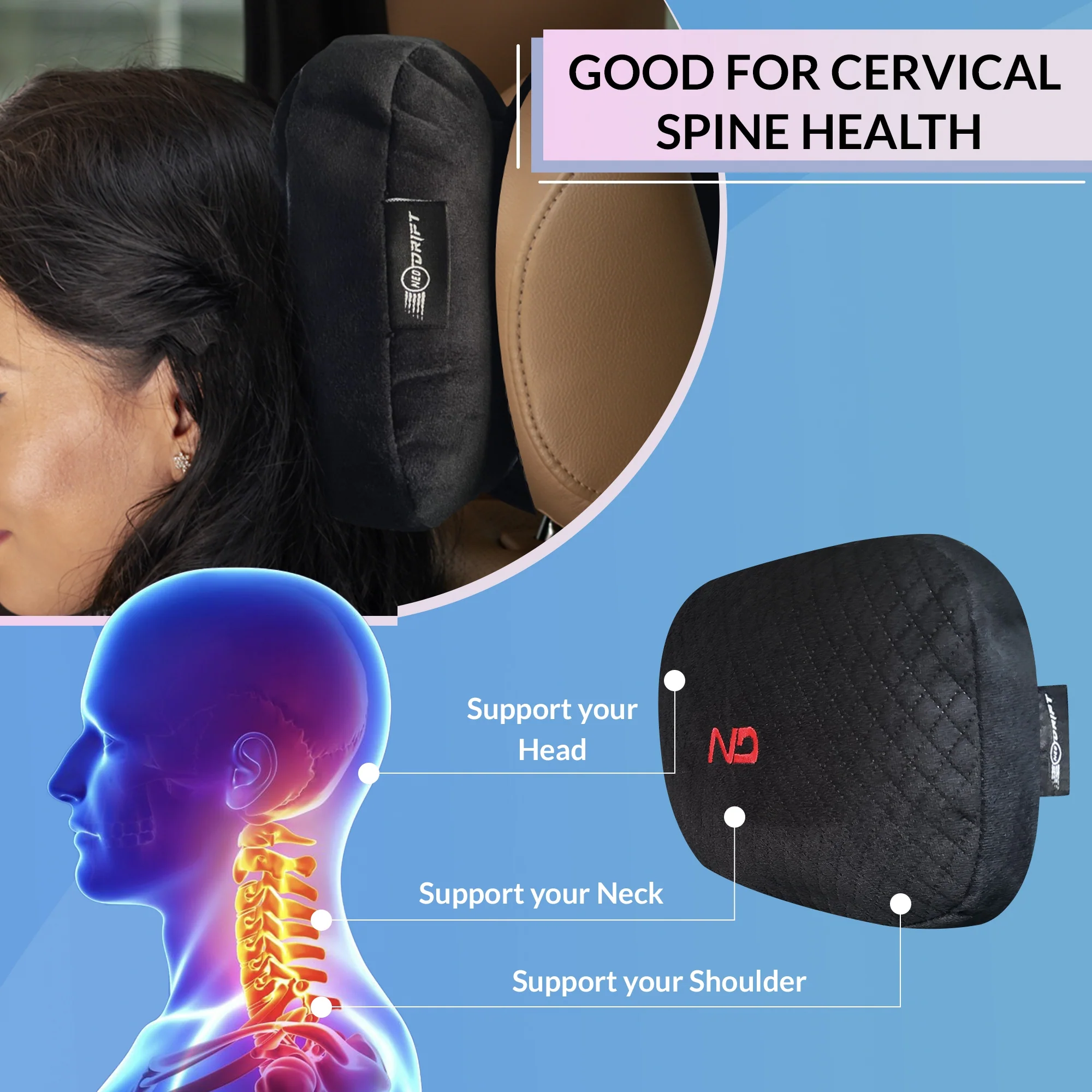 Neodrift Neck Cushions for Neck Support in Car/Office Seat - Image 179