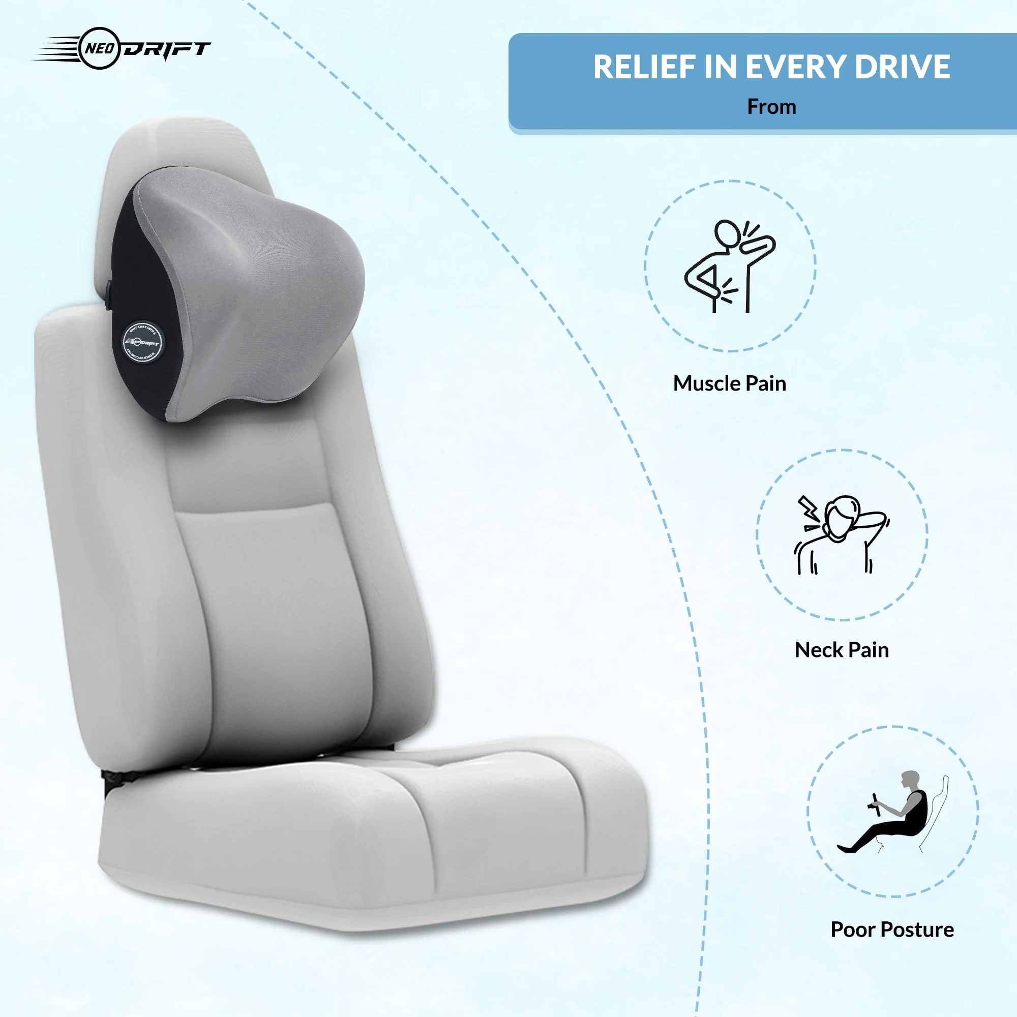 Neodrift Neck Cushions for Neck Support in Car/Office Seat - Image 23