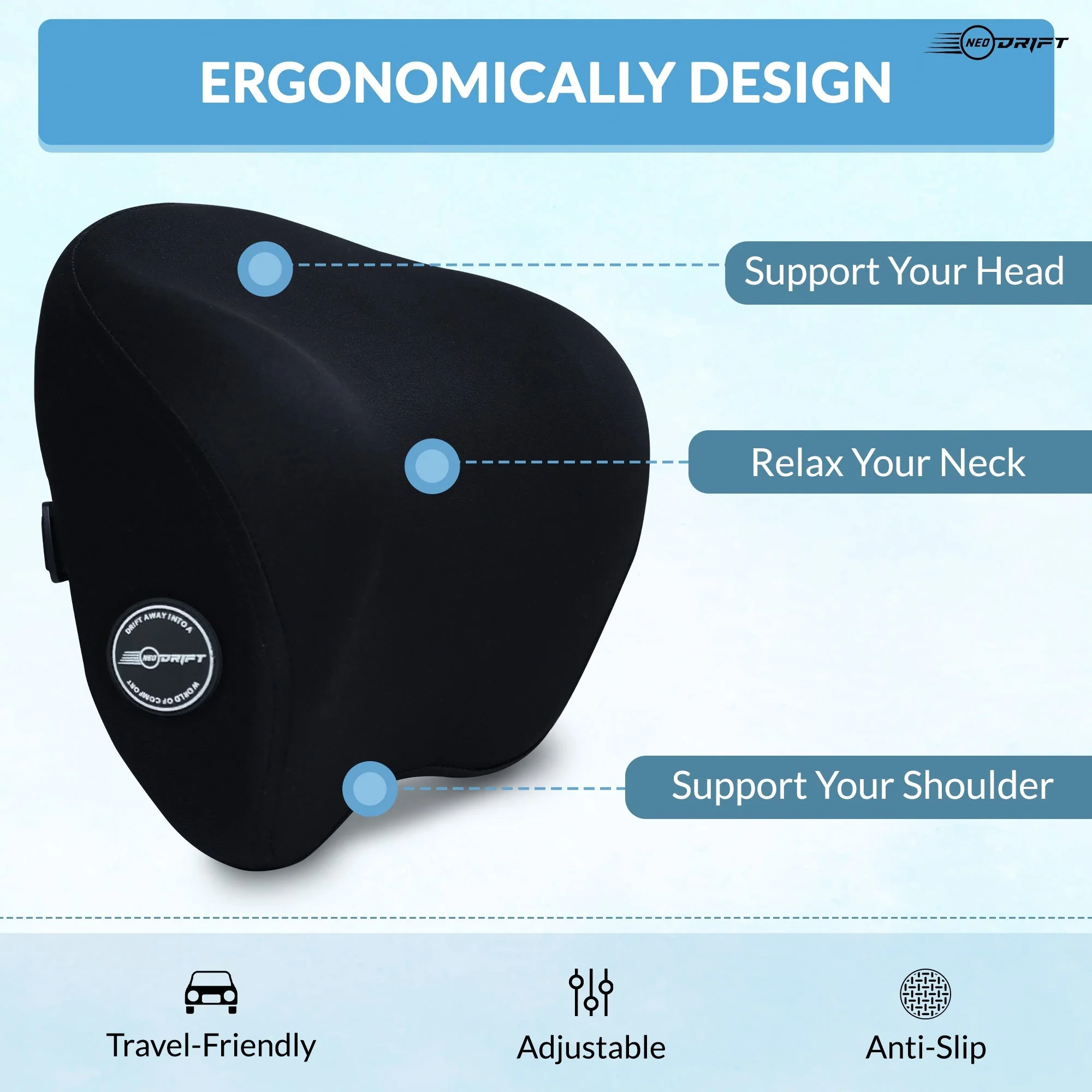 Neodrift Neck Cushions for Neck Support in Car/Office Seat - Image 4