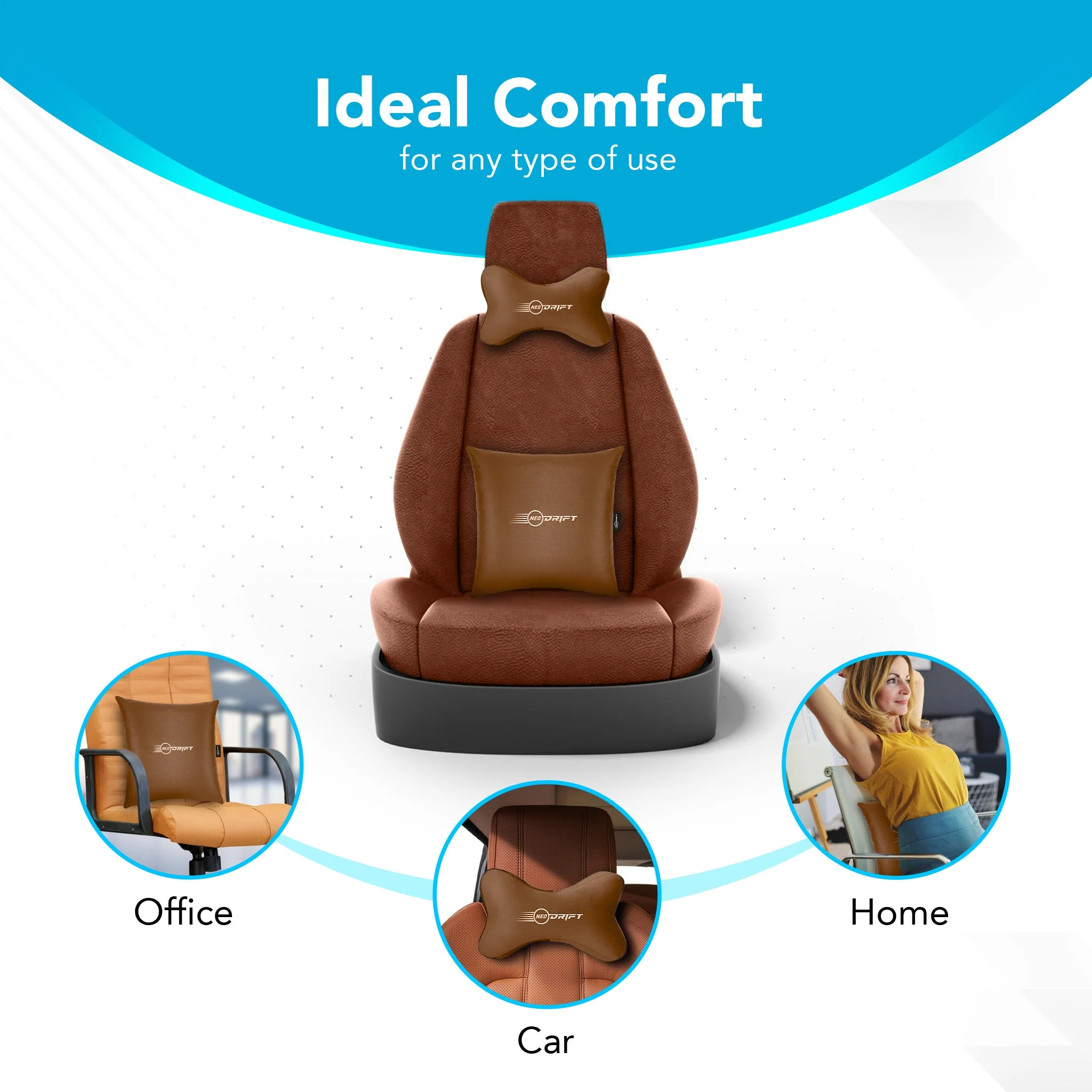 Neodrift COMBOS 'Neo-Kit' for Neck Support & Back Support in Car/Office Seat - Image 26