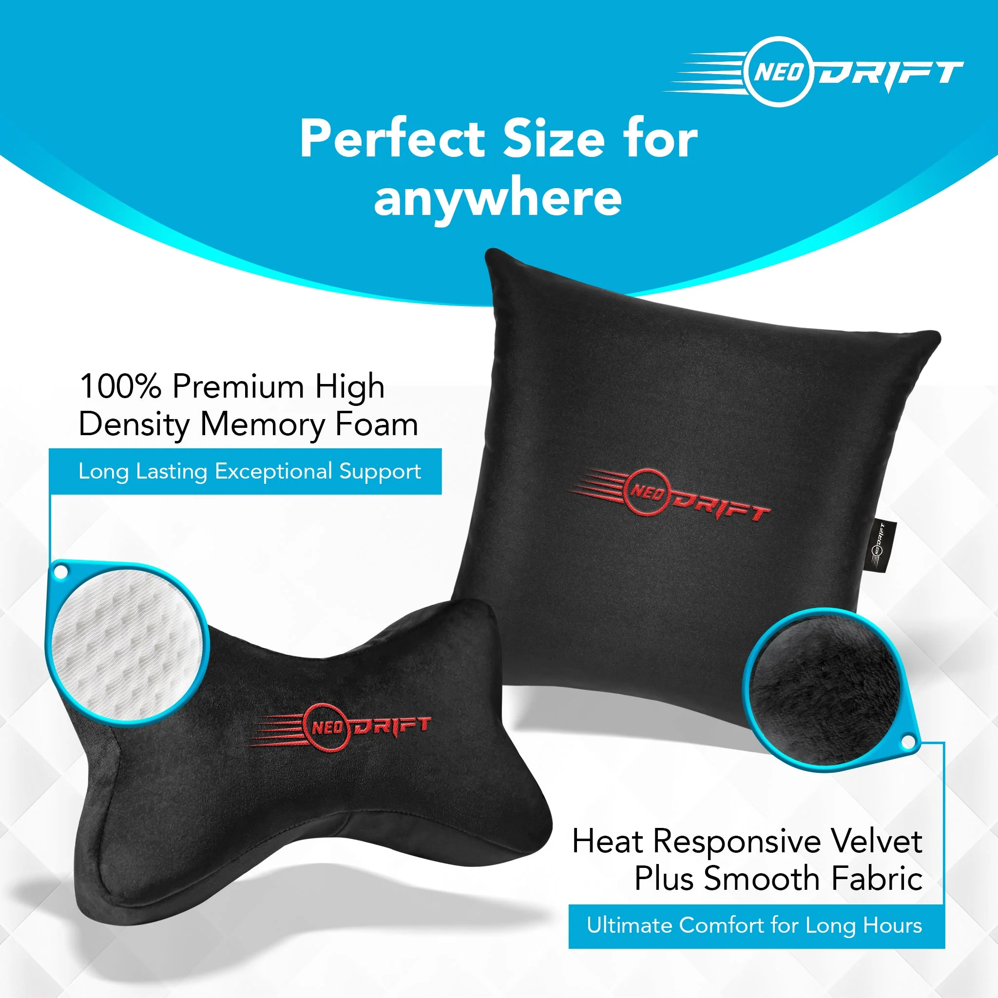 Neodrift COMBOS 'Neo-Kit' for Neck Support & Back Support in Car/Office Seat - Image 9