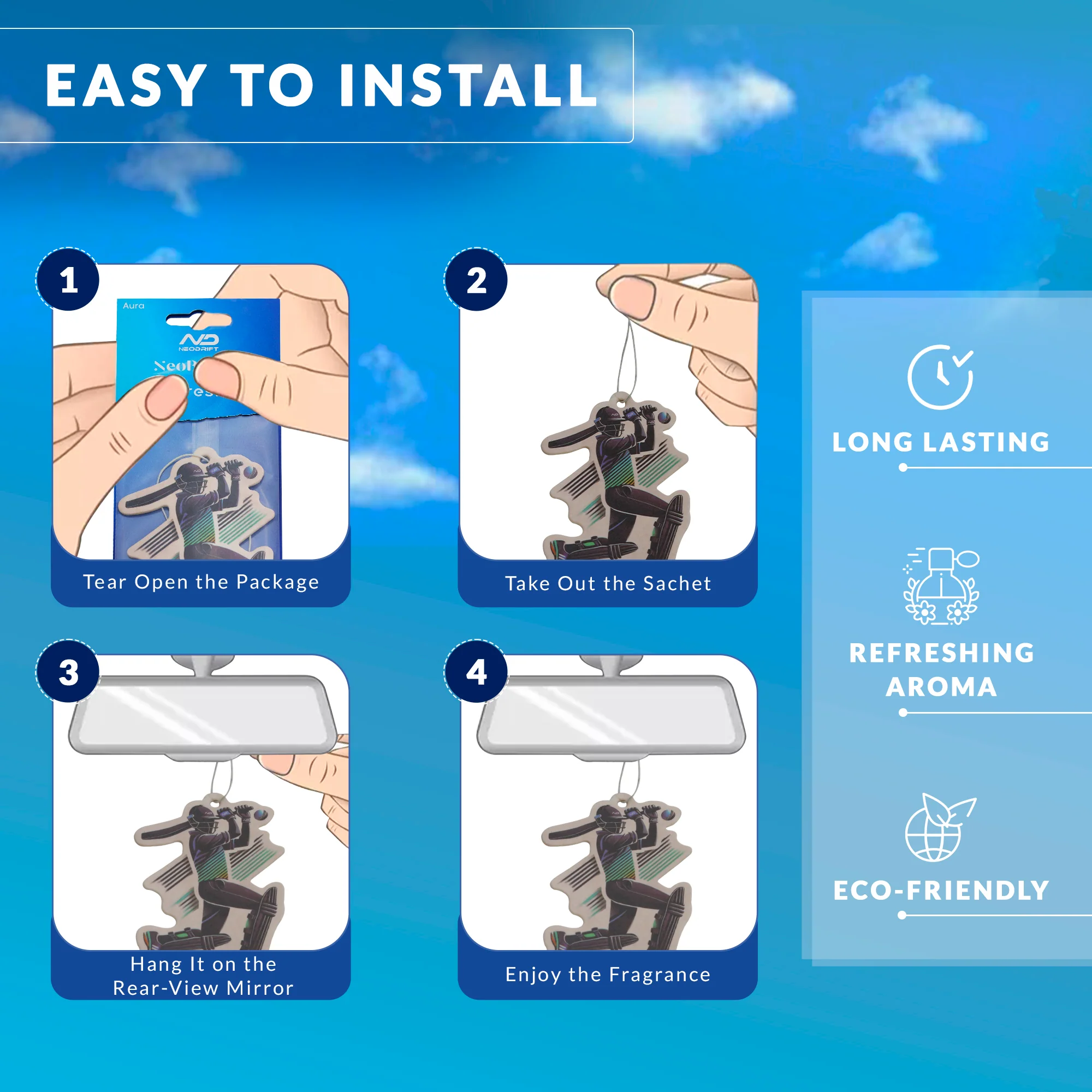 Neodrift 'NeoBreeze' Air Freshener Card Perfume (Car, Home, Office) - Image 6