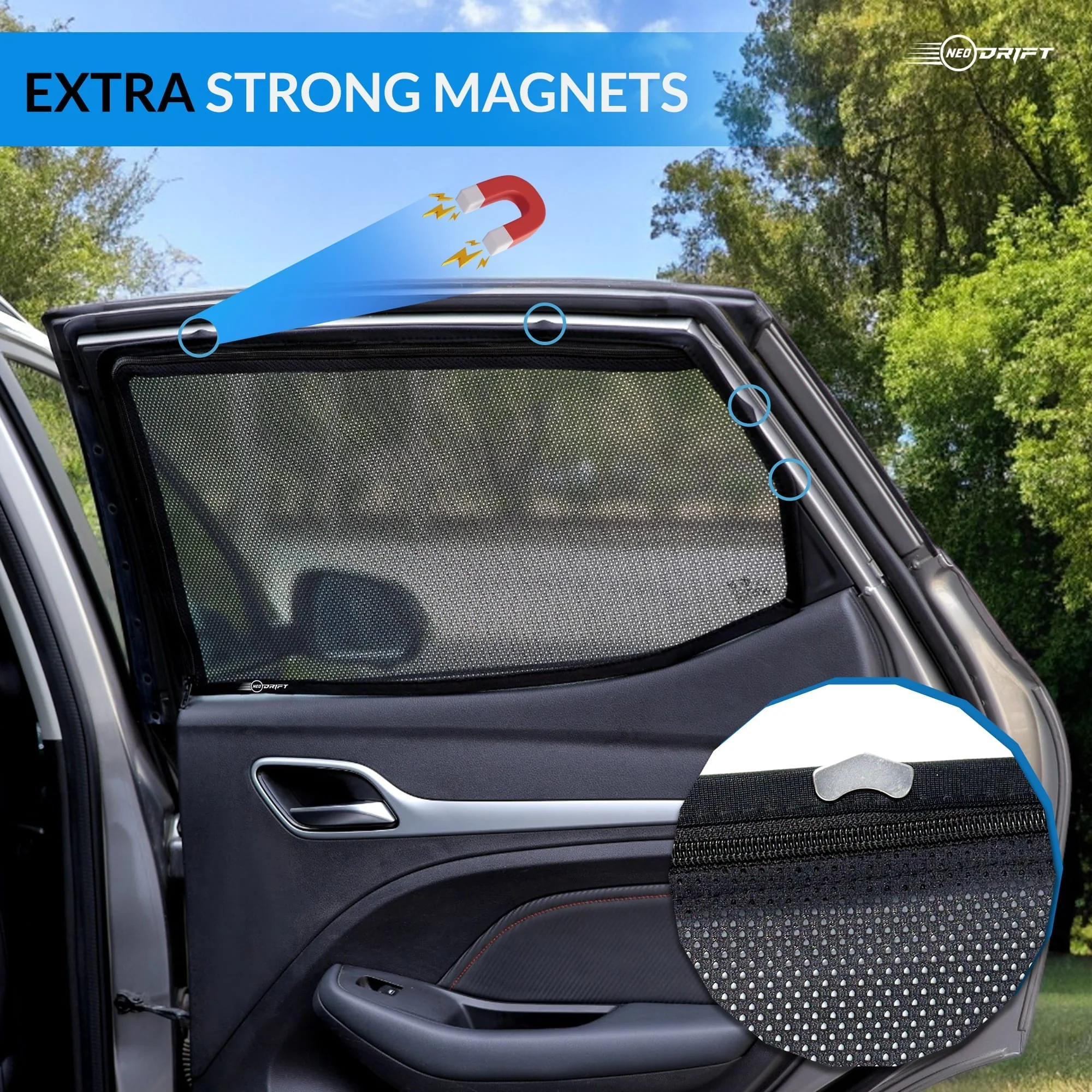NEODRIFT 'NeoShade' Magnetic Car Sunshades for Hyundai Grand i10 Nios - Image 4
