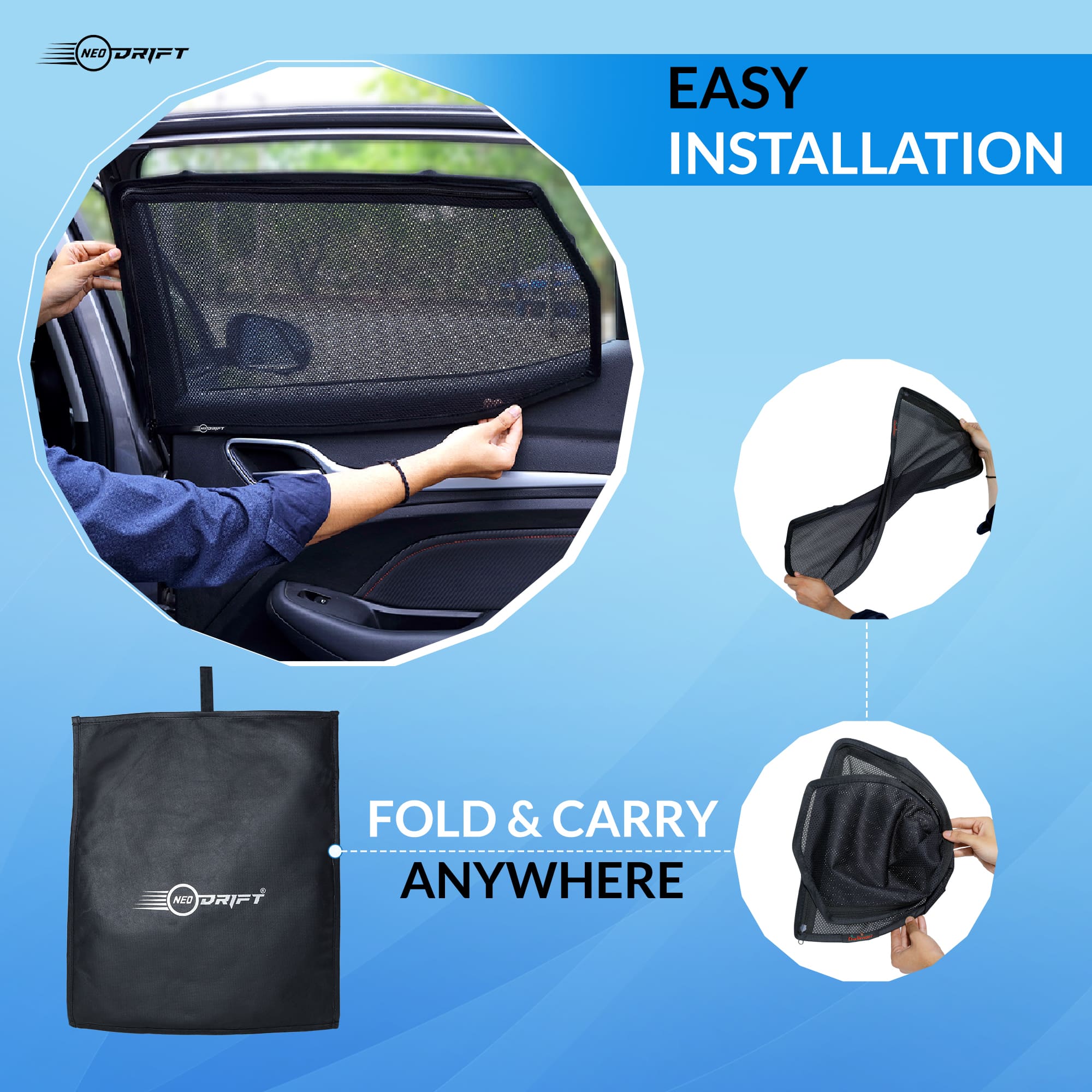 NEODRIFT 'NeoShade' Magnetic Car Sunshades for Tata Curvv - Image 7