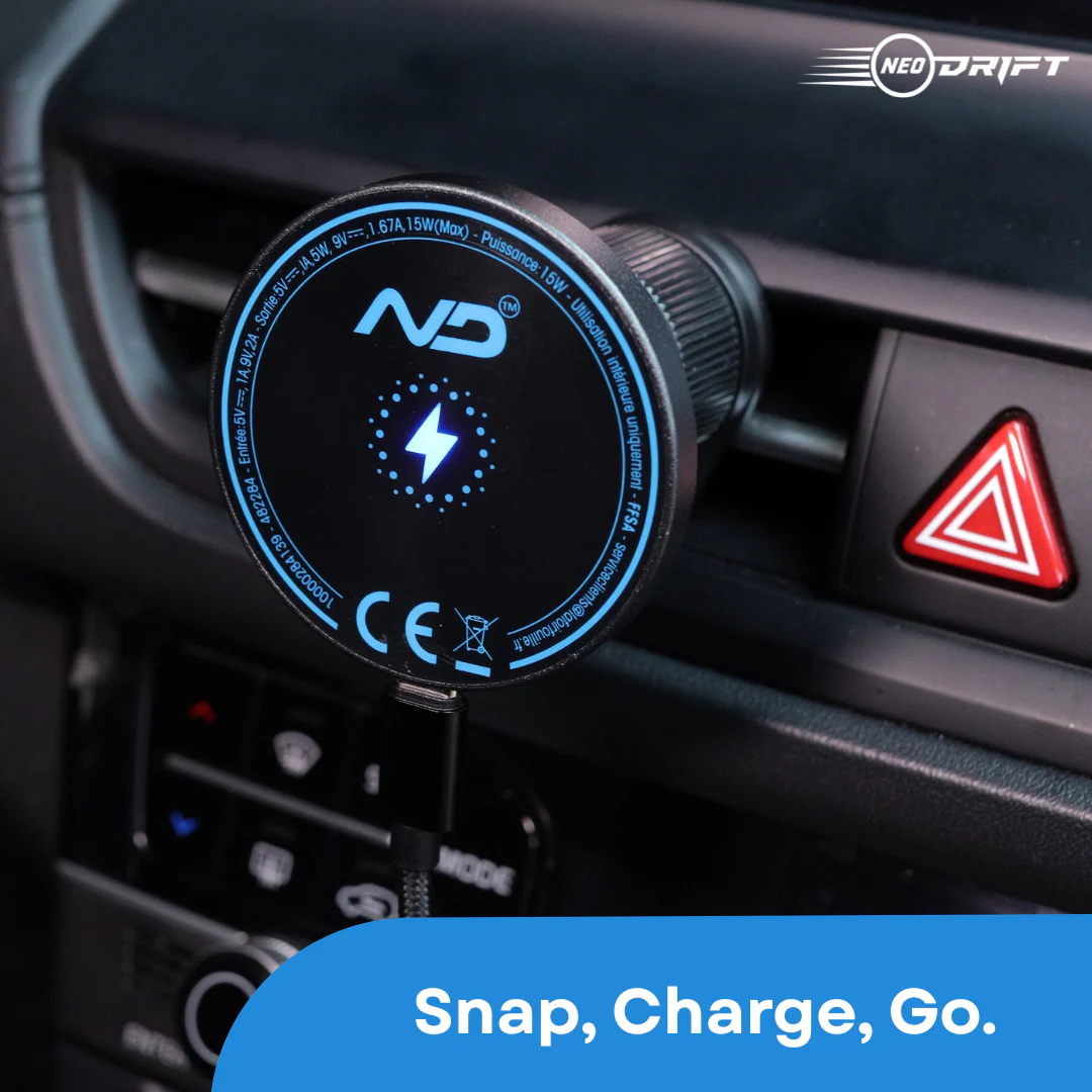 Neodrift 'NeoSnap' Wireless Qi Charger & Magnetic Phone Holder for Car AC Vent - Image 5