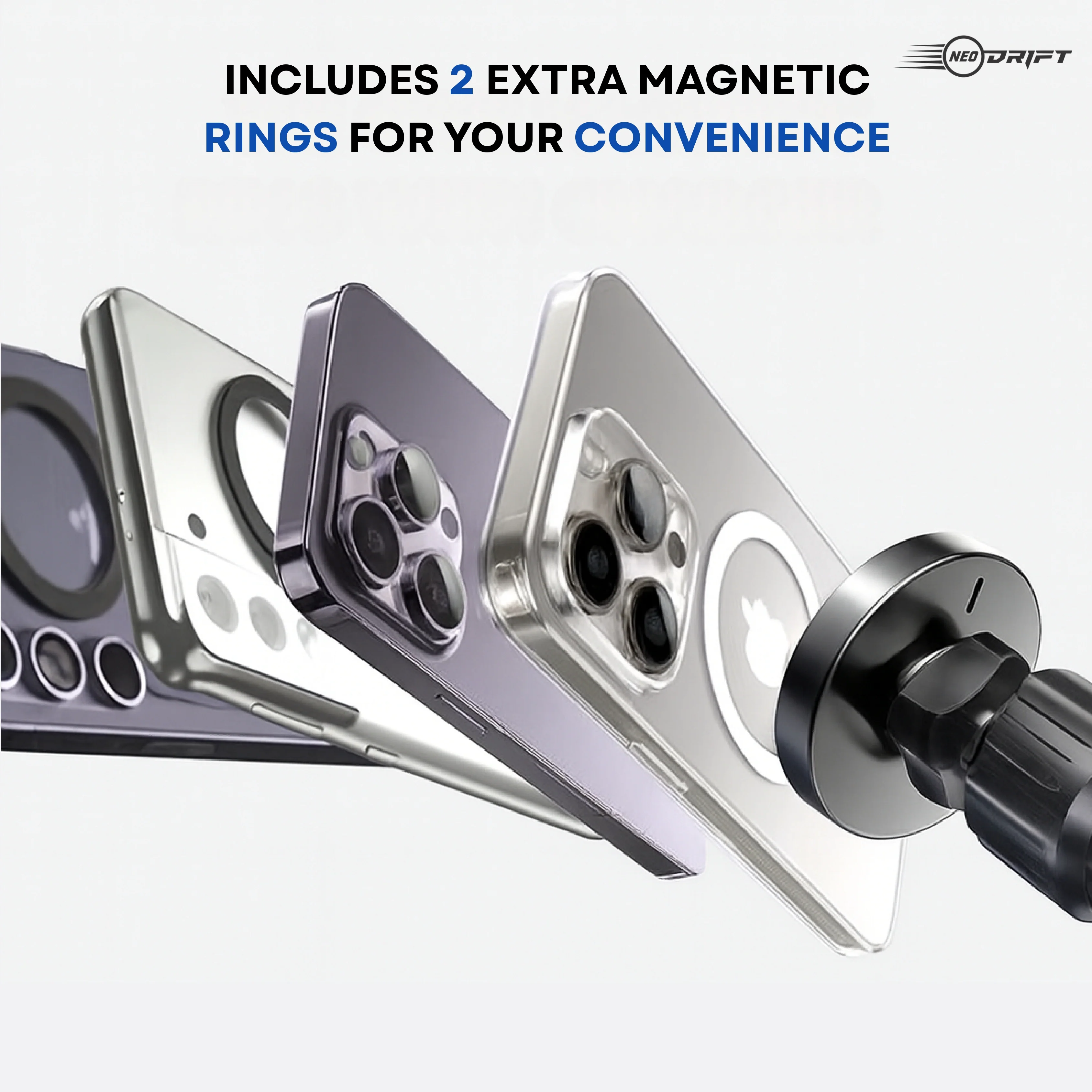 Neodrift 'NeoSnap' Wireless Qi Charger & Magnetic Phone Holder for Car AC Vent - Image 7