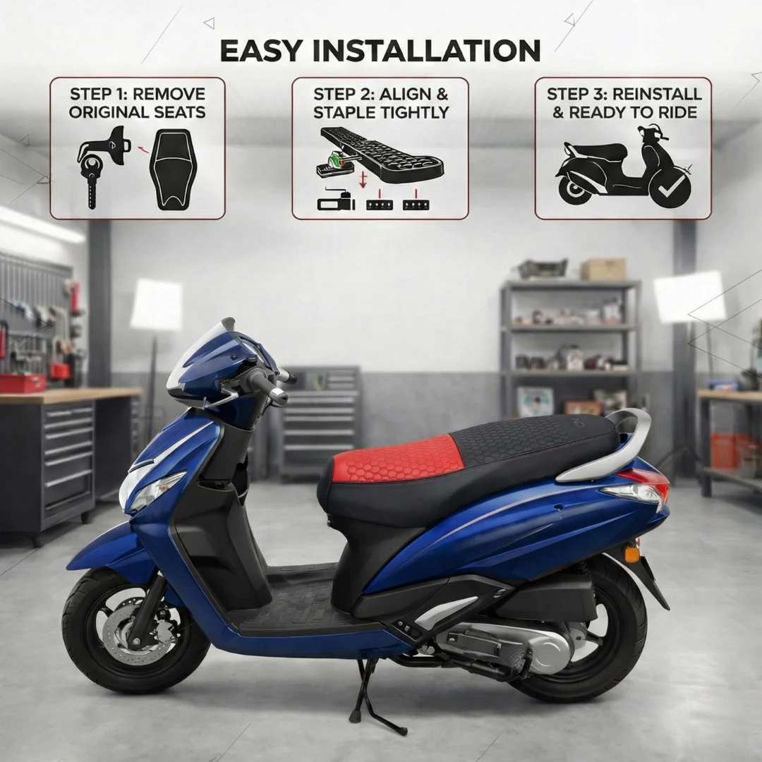 Neodrift Premium Scooty Seat Cover - Ather 450 | Easy Fit | Nappa Art Leather - Image 6