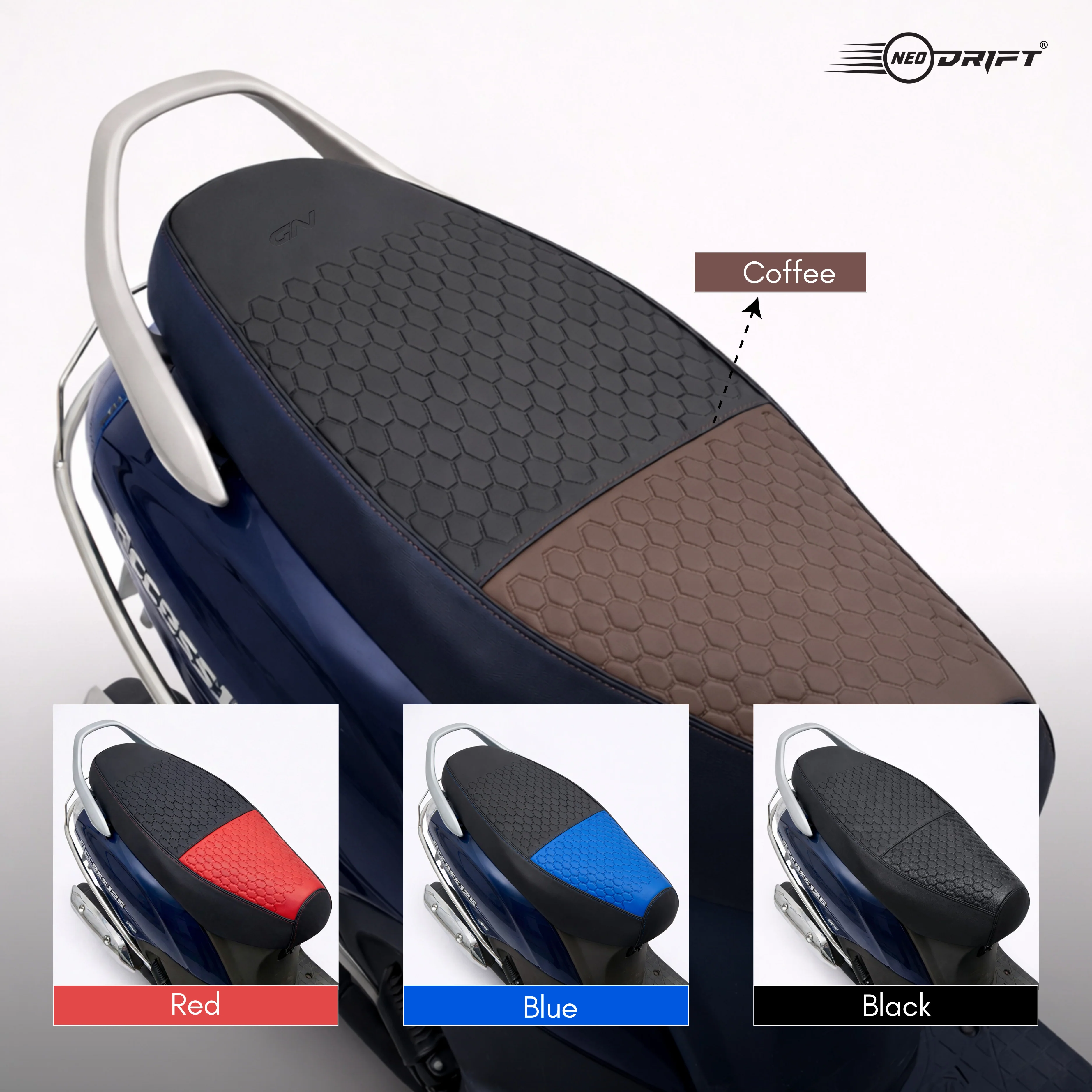 Neodrift Premium Scooty Seat Cover - Ather Rizta | Easy Fit | Nappa Art Leather - Image 17