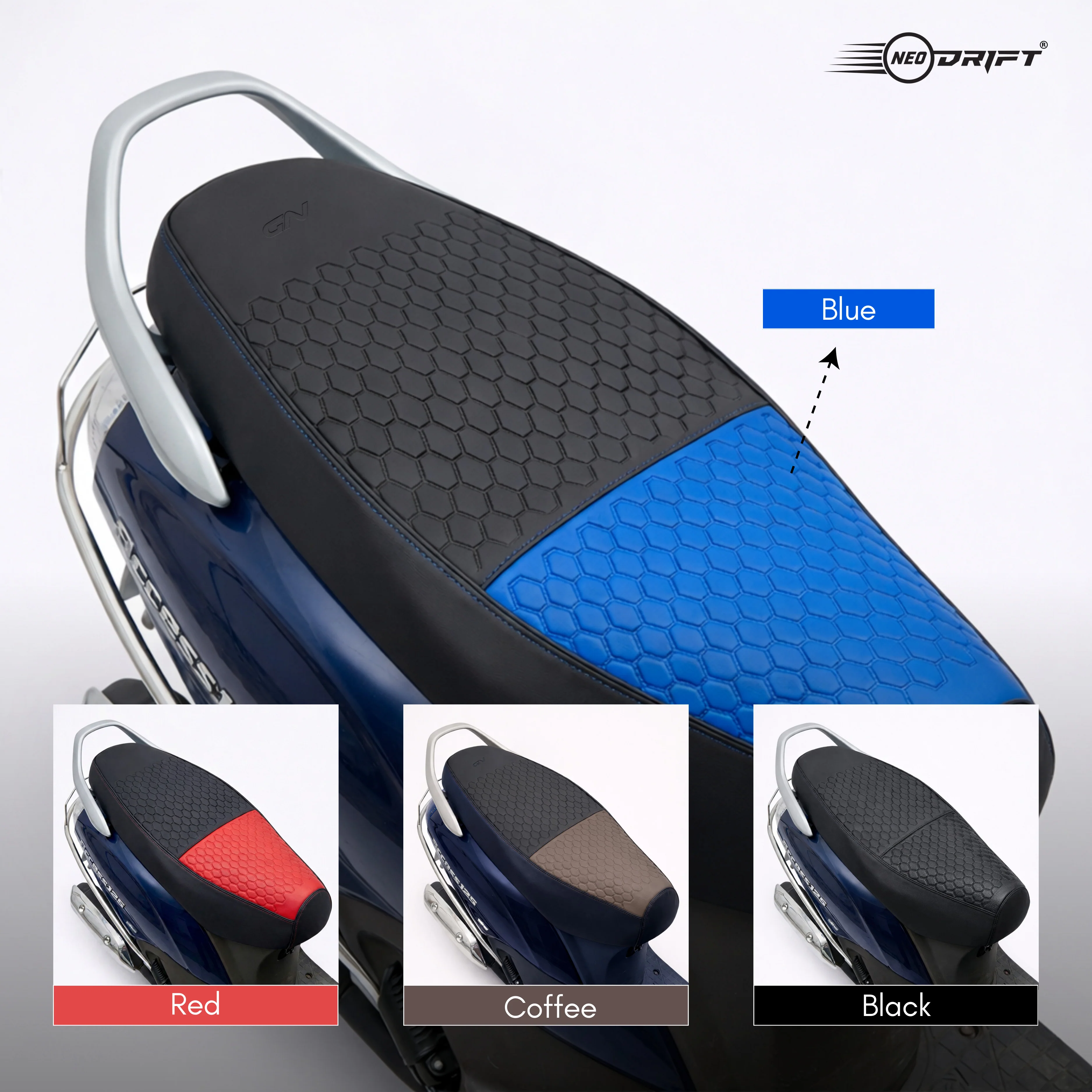 Neodrift Premium Scooty Seat Cover - Hero Pleasure Plus | Easy Fit | Nappa Art Leather - Image 11
