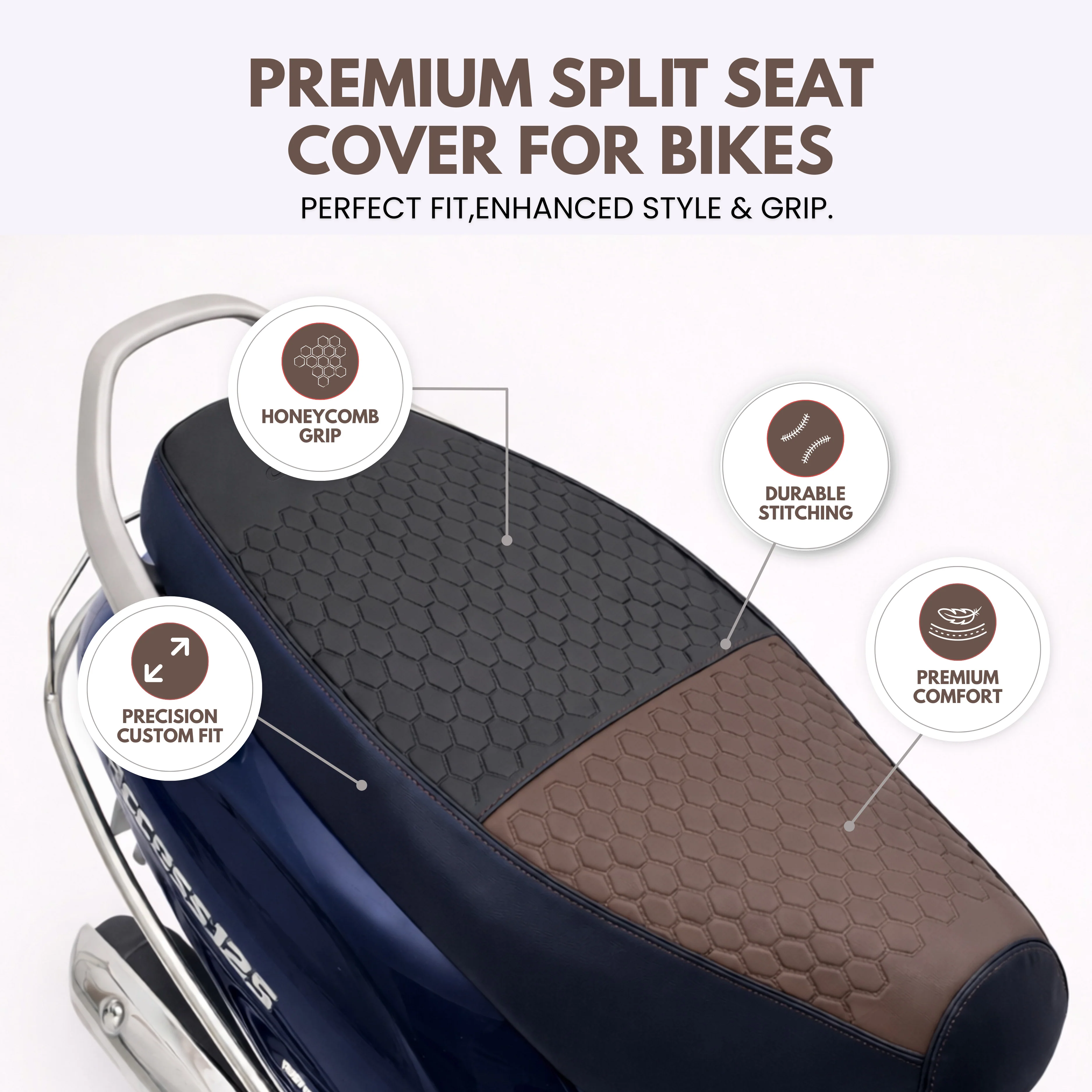 Neodrift Premium Scooty Seat Cover - Hero Pleasure Plus | Easy Fit | Nappa Art Leather - Image 17